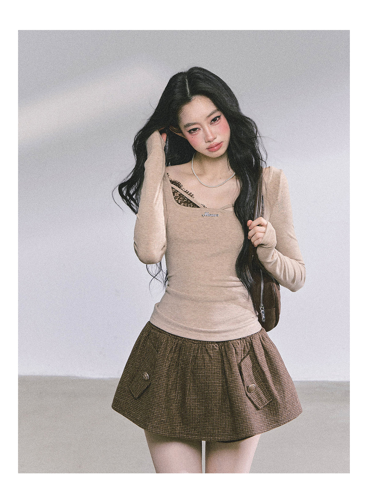 ShaoYeYan Long Sleeve Lace T-Shirt