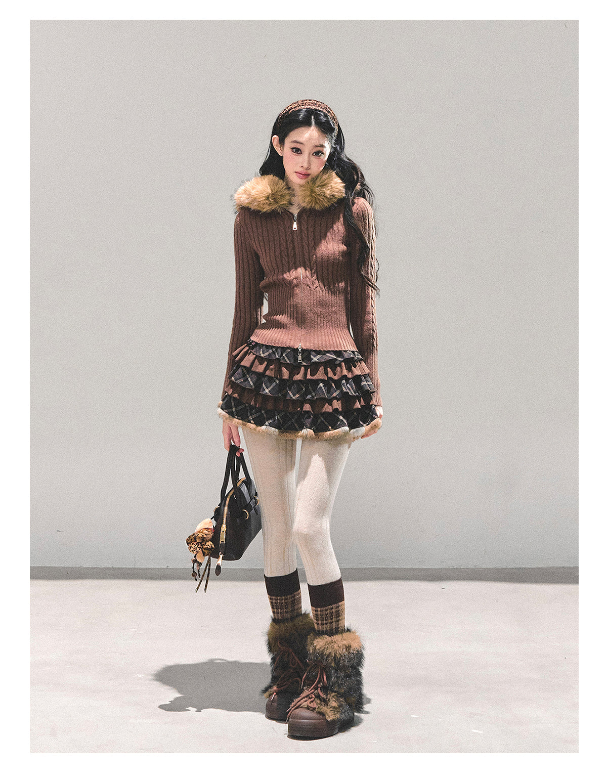 ShaoYeYan Lost Sunset Korean Hooded Knit Cardigan