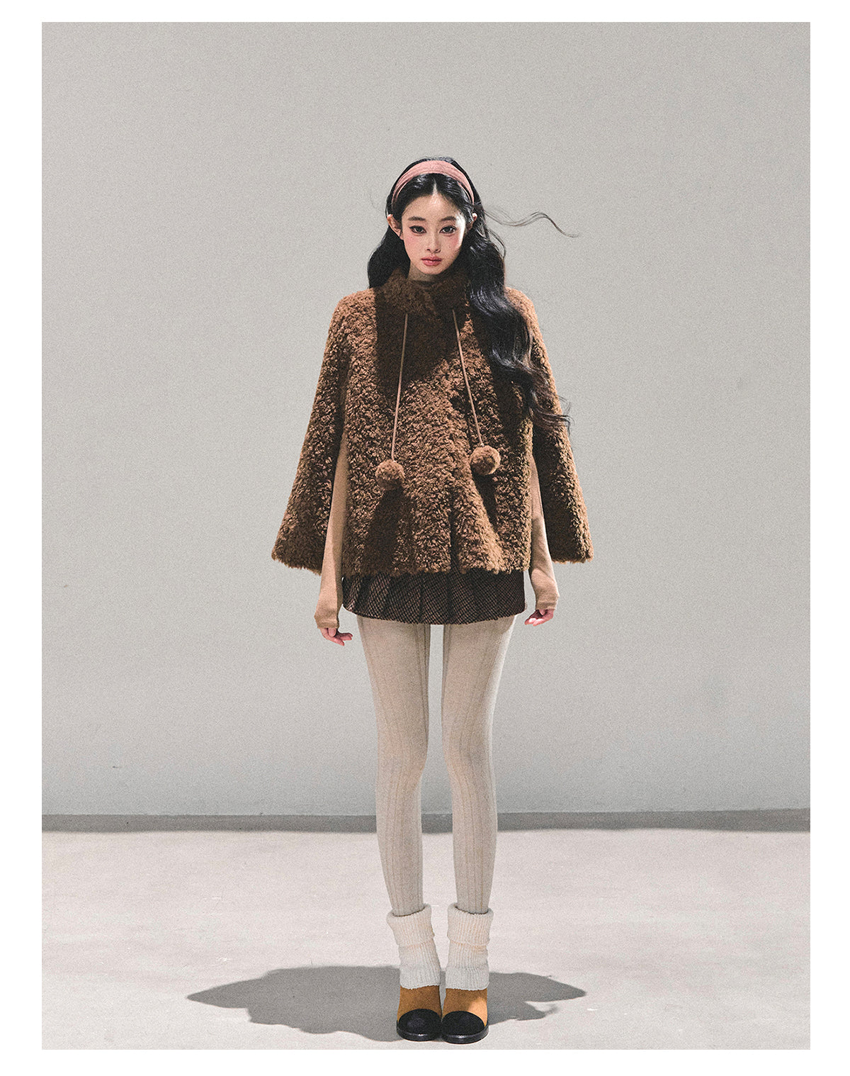 ShaoYeYan Dusk Warmth Loose Lamb Fur Coat
