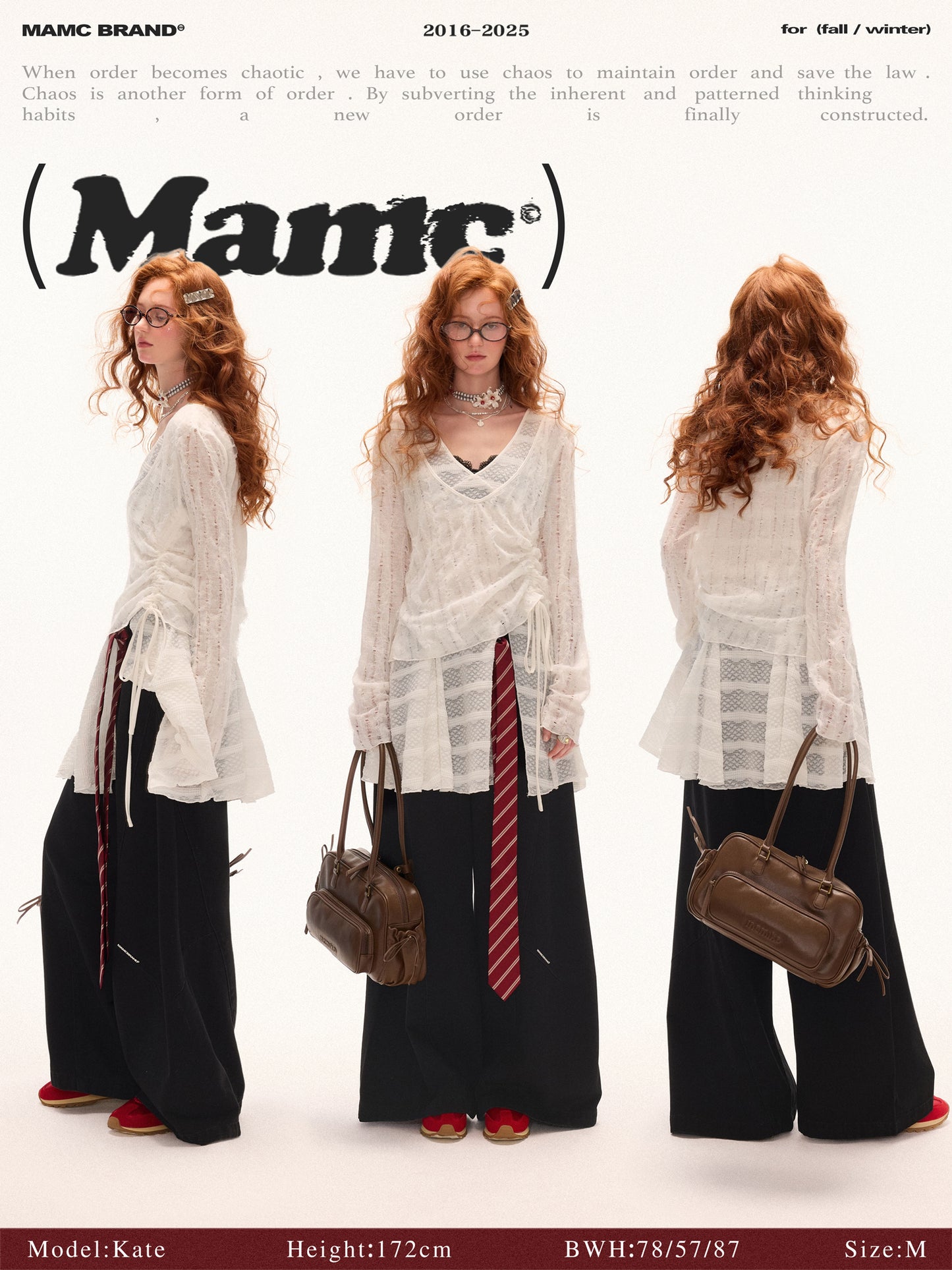 MAMC Sheer Layered V-Neck Top