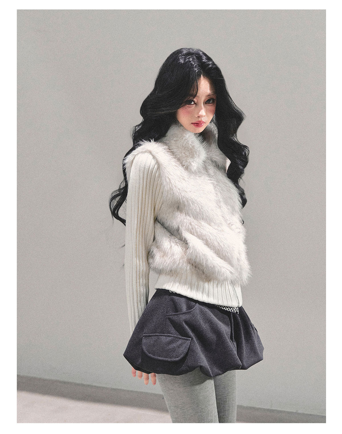 ShaoYeYan Soft Landing Fake Two-Layer Knit Coat