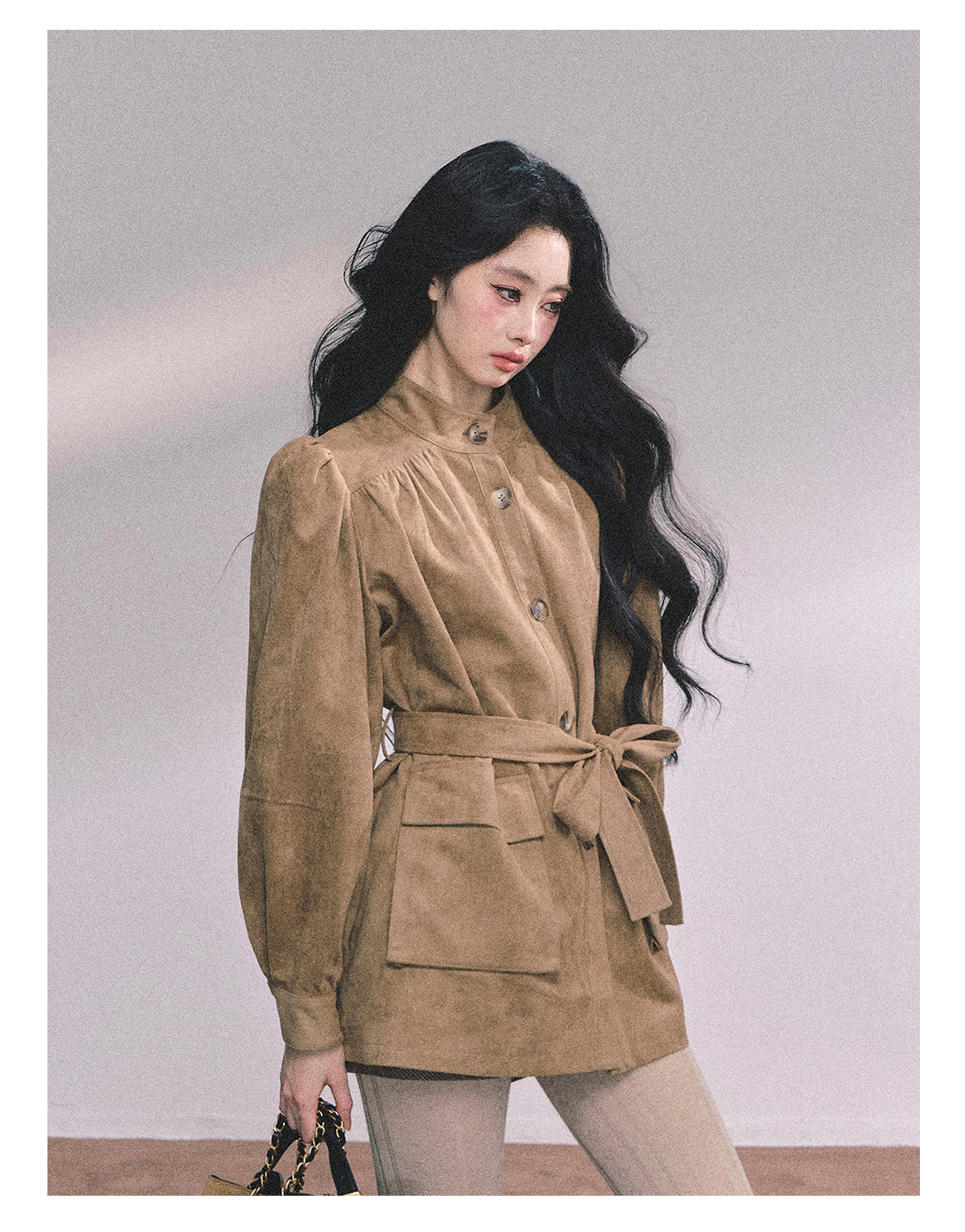 ShaoYeYan Cocoa Warm Brown Premium French Suede Blazer