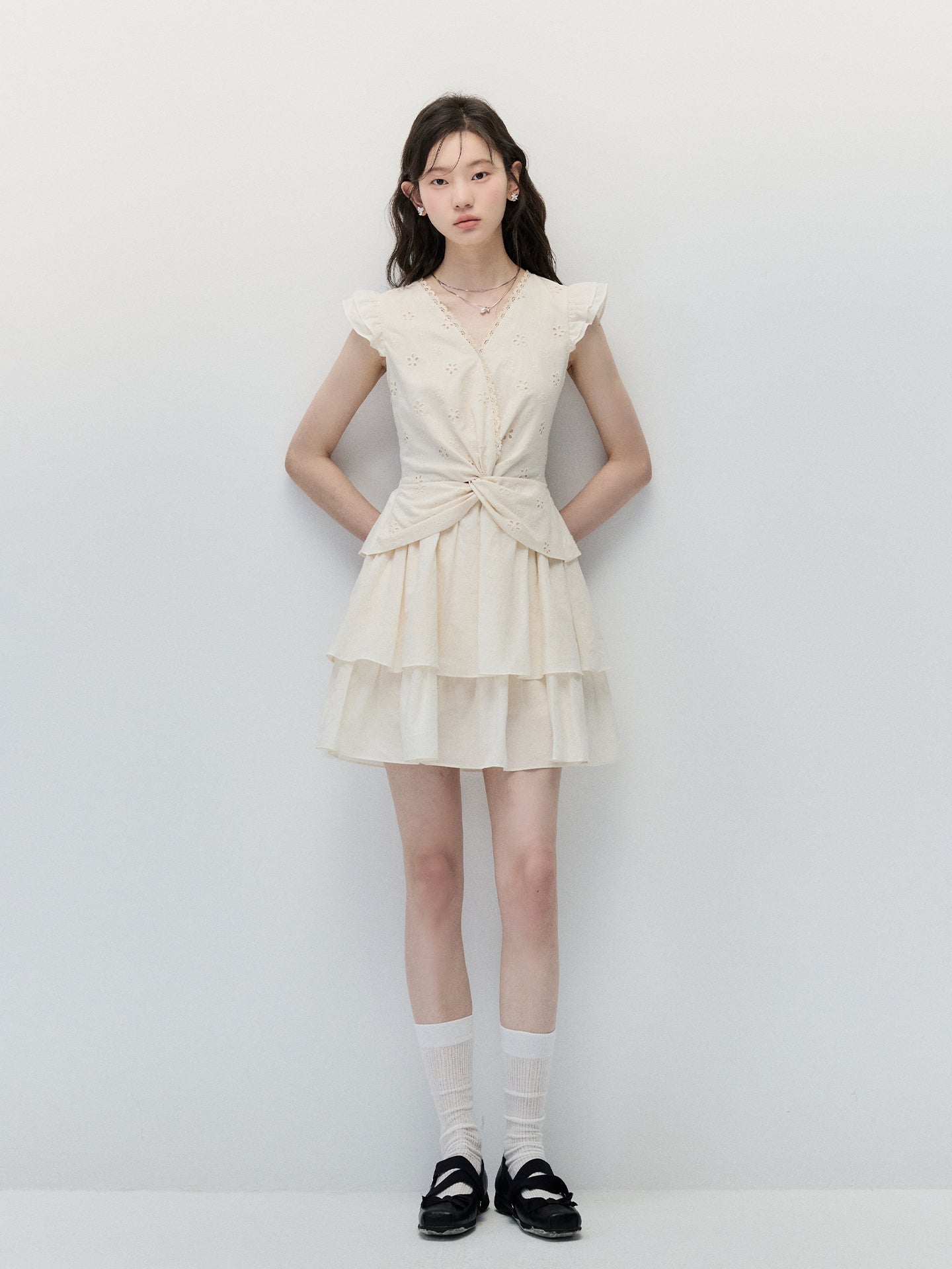 ANNATTO 'Wilderness Love' Apricot Tiered Dress