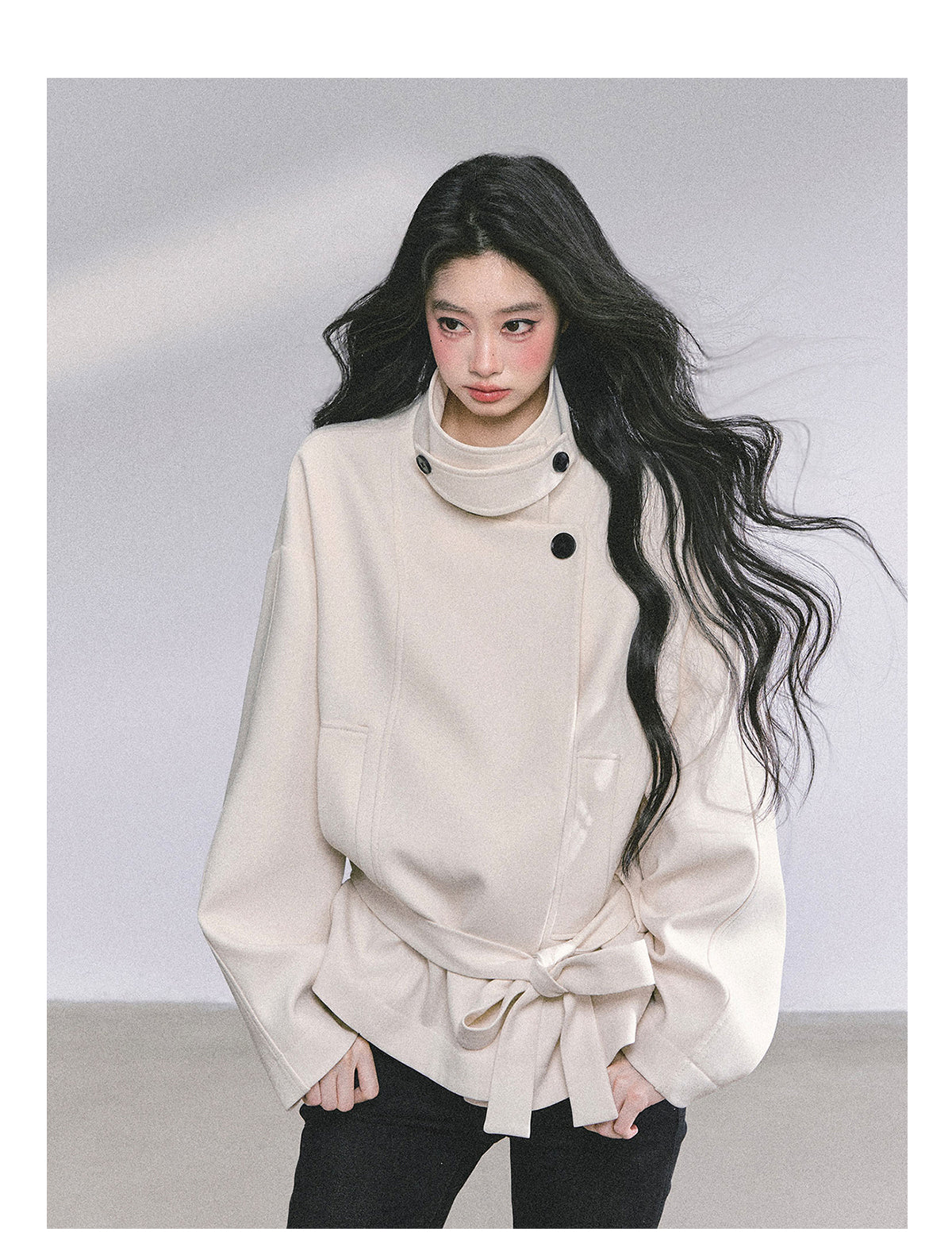 ShaoYeYan First Snow Melting Encounter French Style Stand Collar Coat