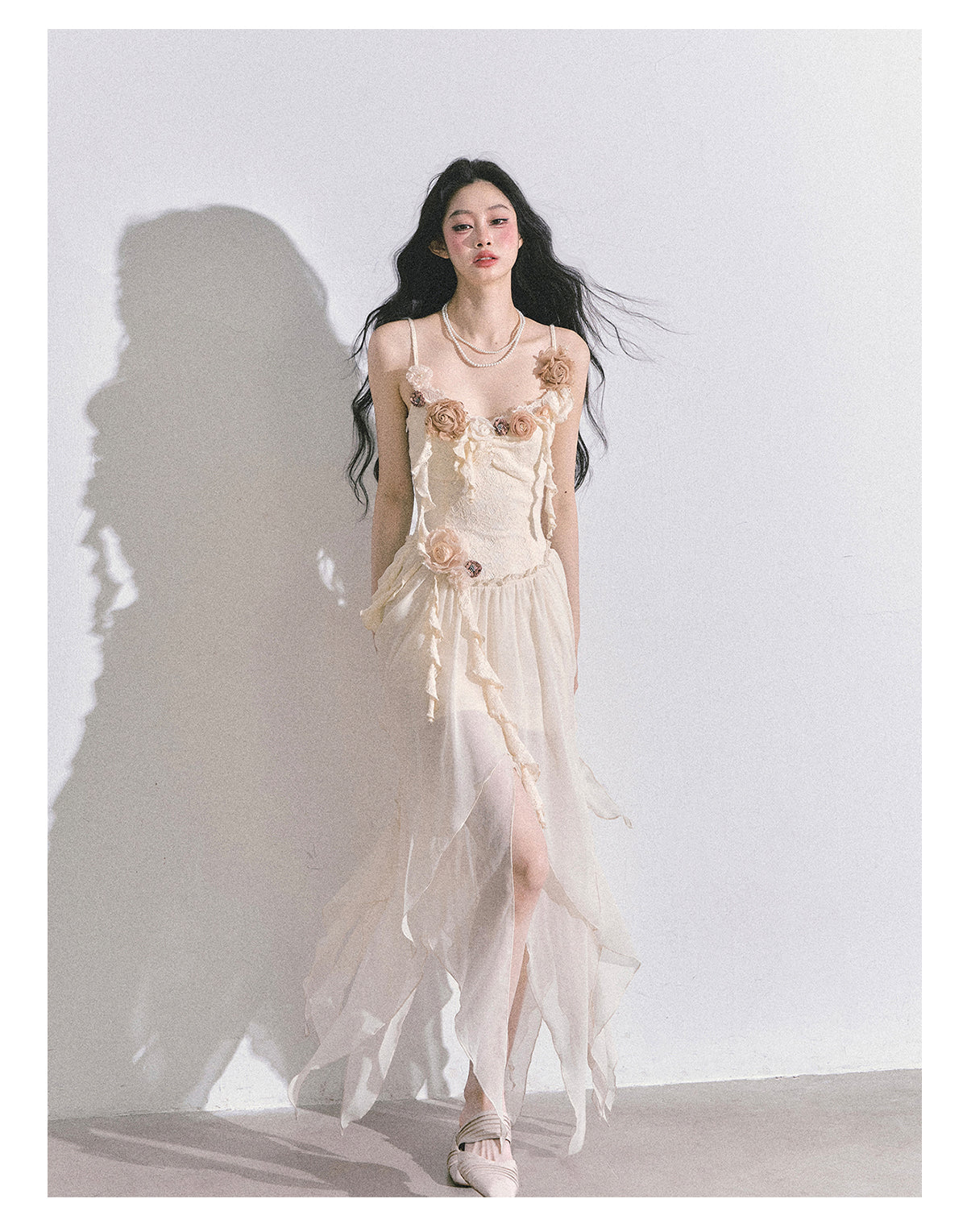 SHAOYEYAN Tuileries Garden French Floral Strappy Dress
