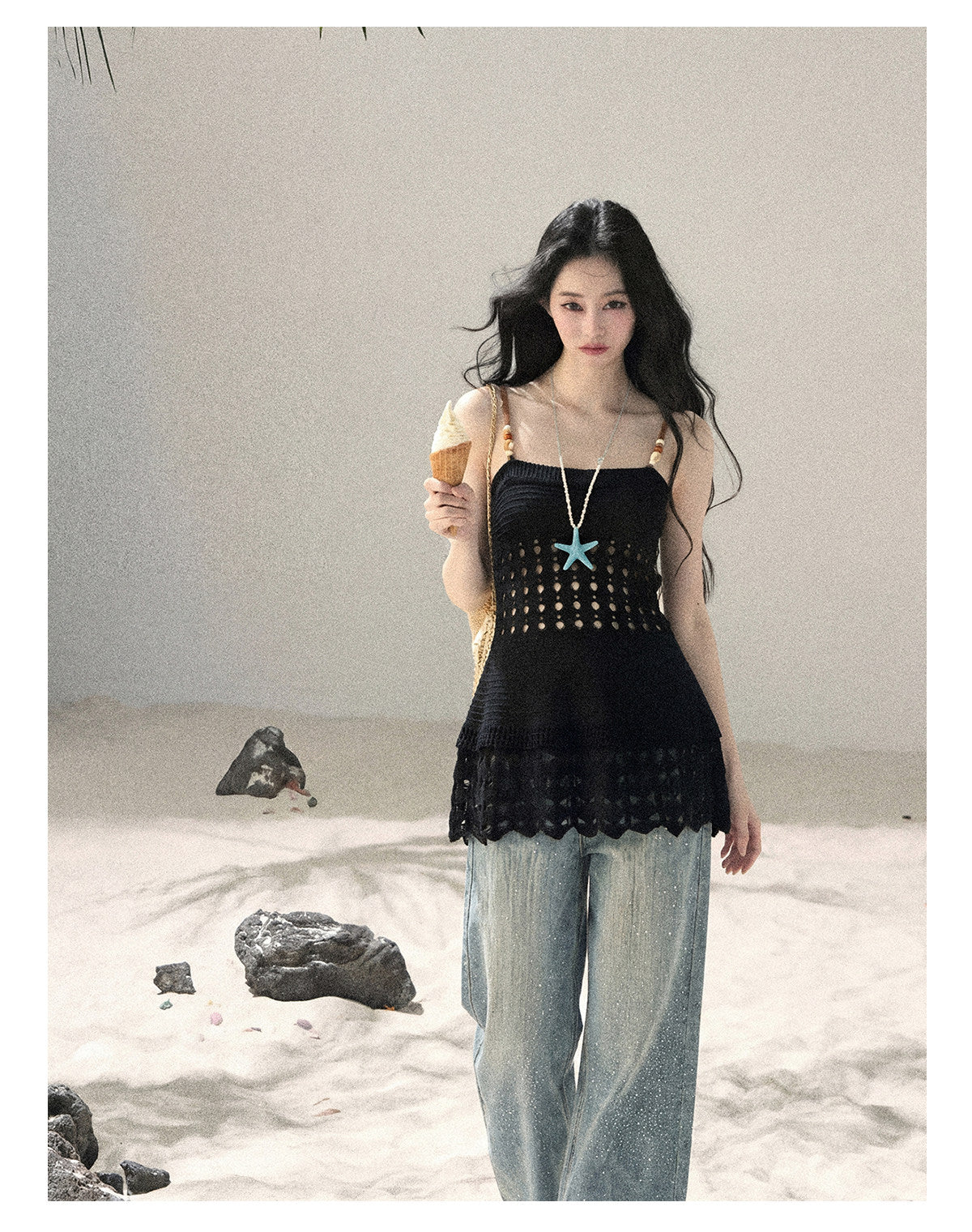 ShaoYeYan Aomalm Diamond Light Embellished Blue Jeans