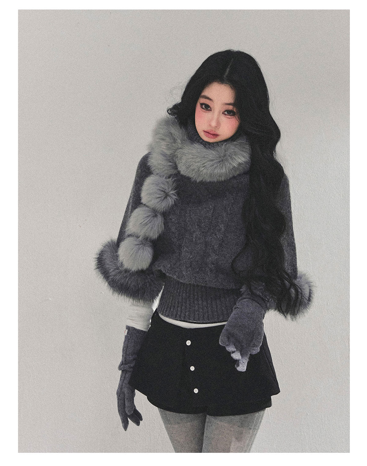 ShaoYeYan Passing By Her Side Faux Fox Fur Collar