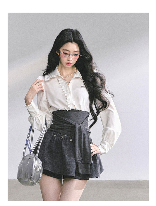 SHAOYEYAN French Inspired Ruffle Sleeve Blouse