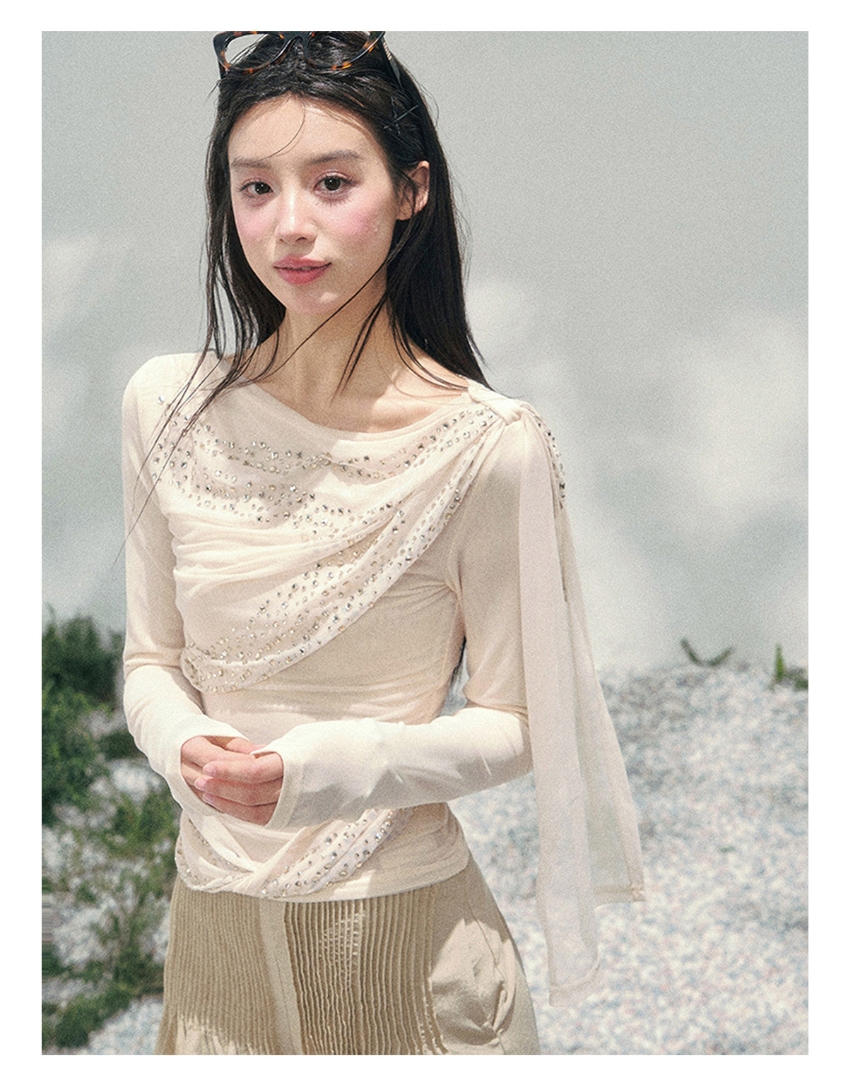 ShaoYeYan Aomalm She Kisses Frost Sheer Sparkle Set