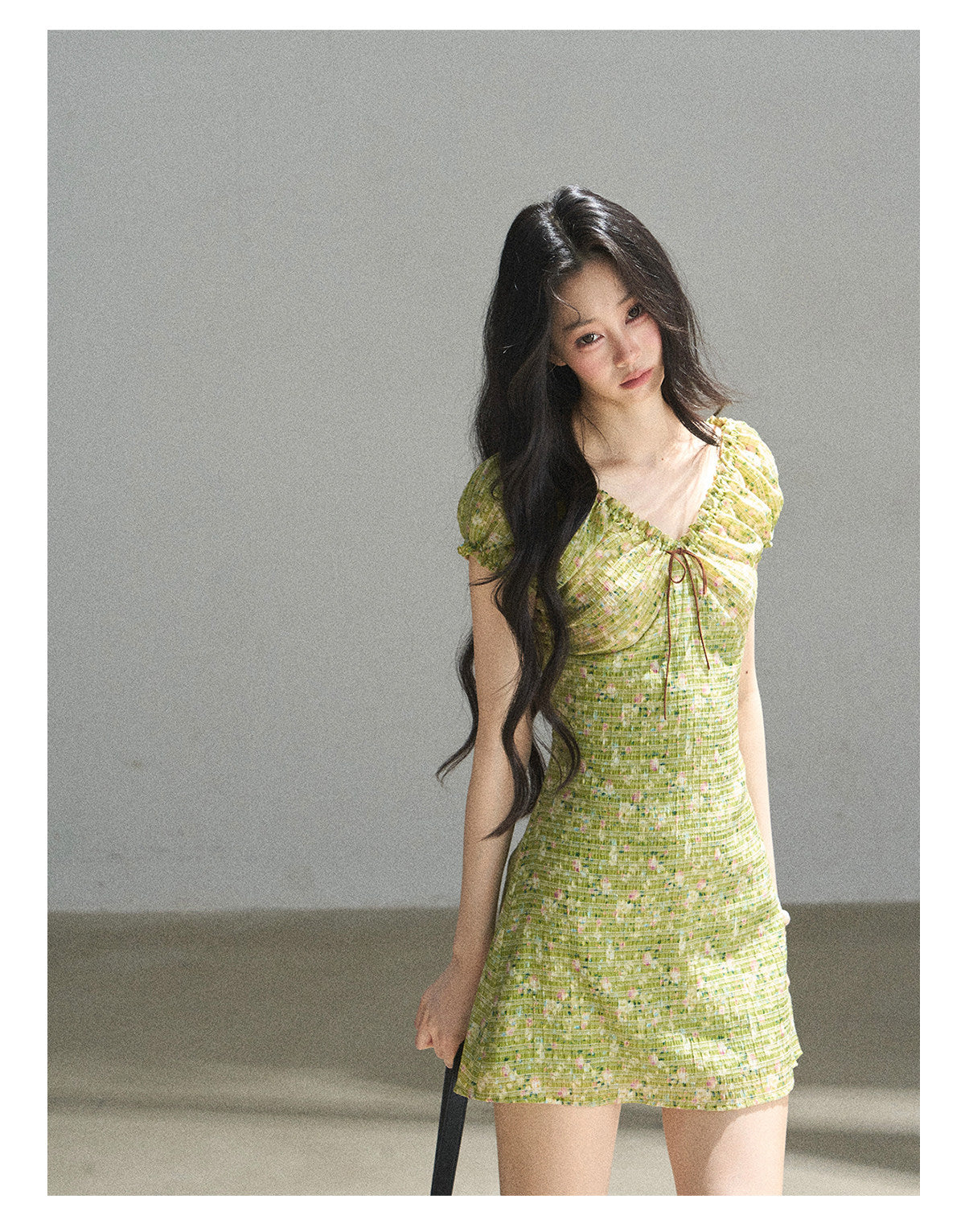 ShaoYeYan Aomalm Breath of the Forest French Embroidered Chiffon Dress