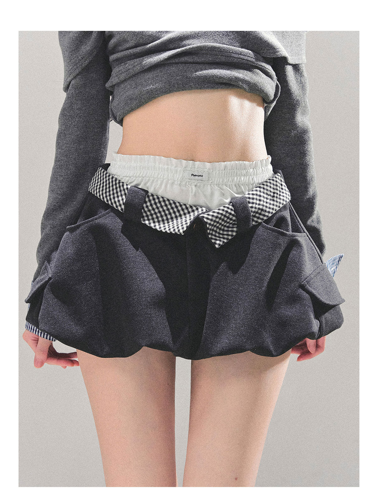 ShaoYeYan Snow Trails American Plaid Skirt