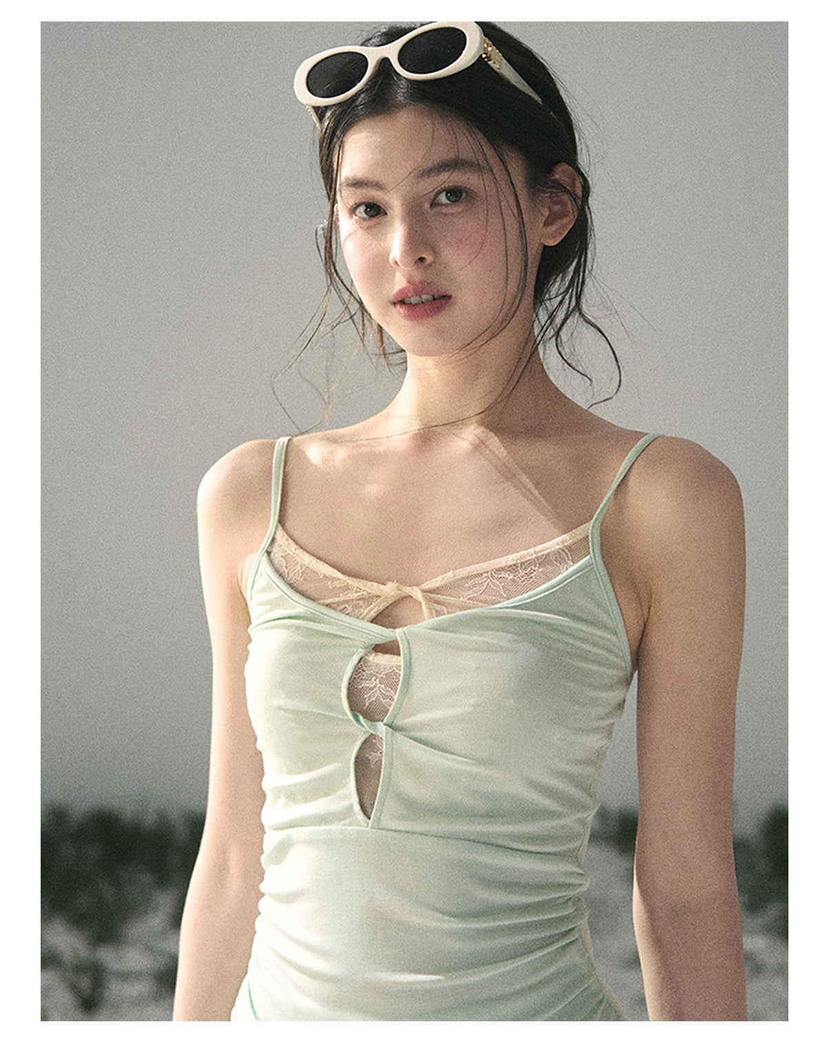 ShaoYeYan Aomalm Mint's Dry Down Salted Elegant Two-Piece Set