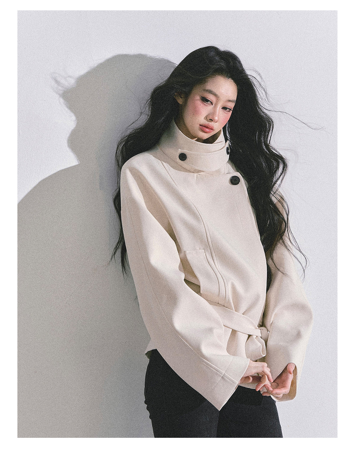ShaoYeYan First Snow Melting Encounter French Style Stand Collar Coat