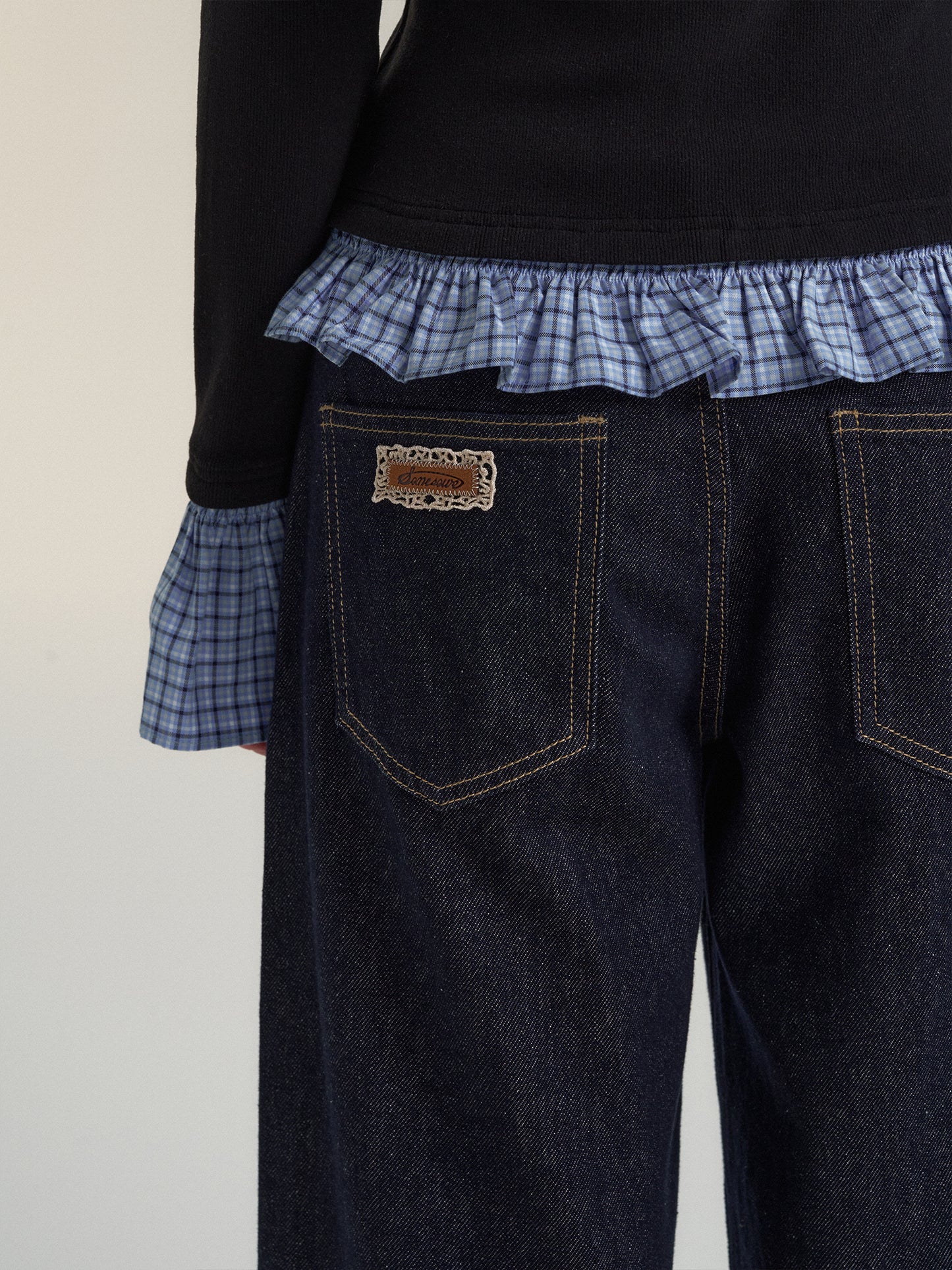 SOMESOWE Indigo Crinkle Jeans