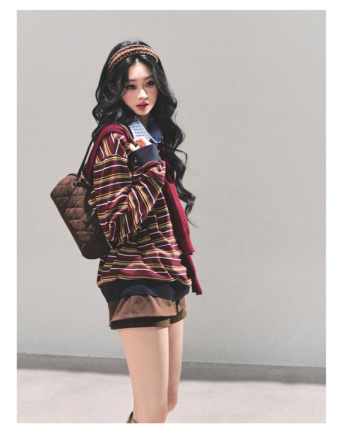 ShaoYeYan Fake Two-Layer Striped Polo Collar T-Shirt