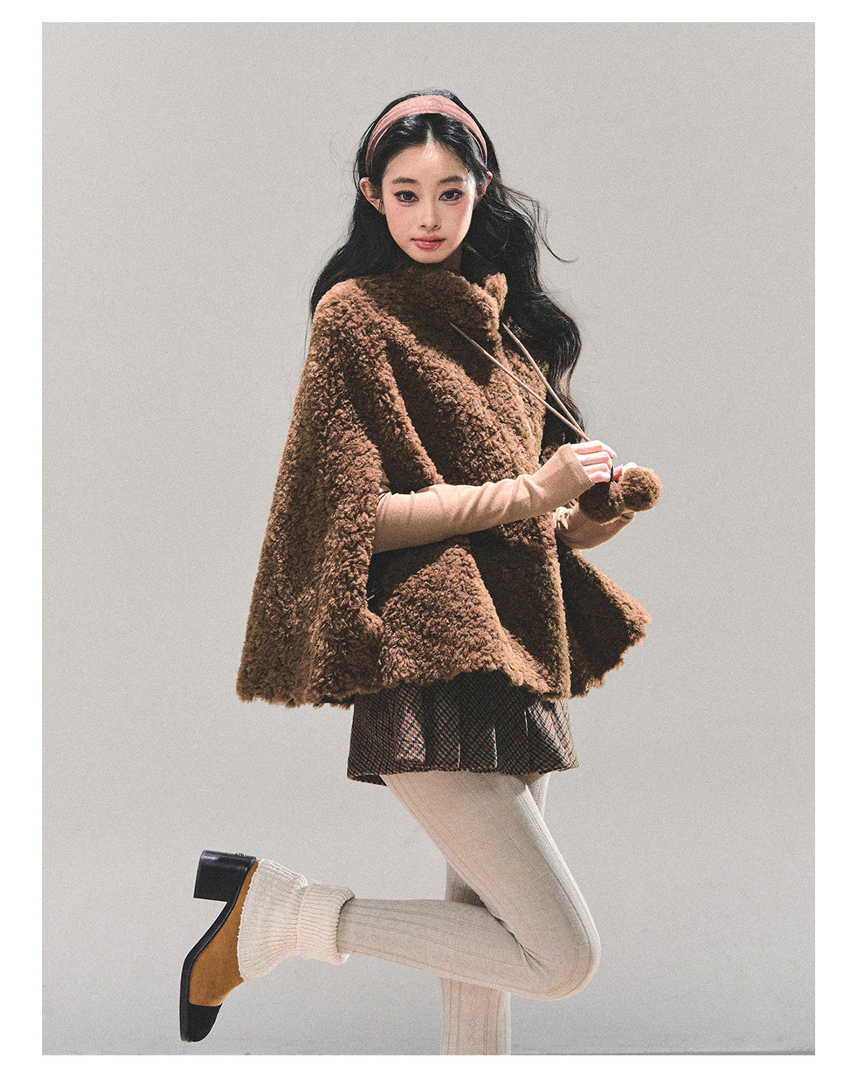 ShaoYeYan Dusk Warmth Loose Lamb Fur Coat