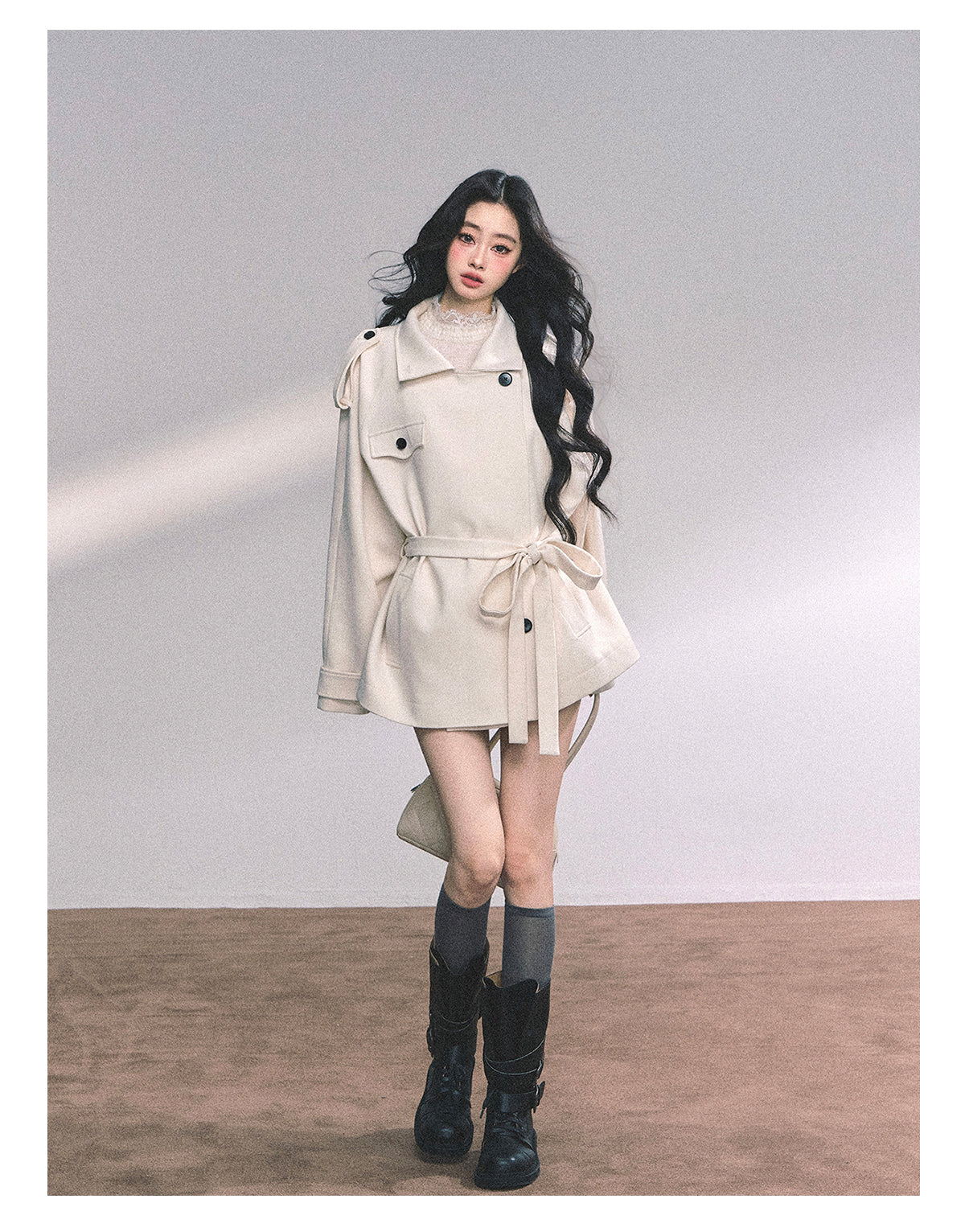 ShaoYeYan Shanghai Socialite British Style Loose Tweed Coat