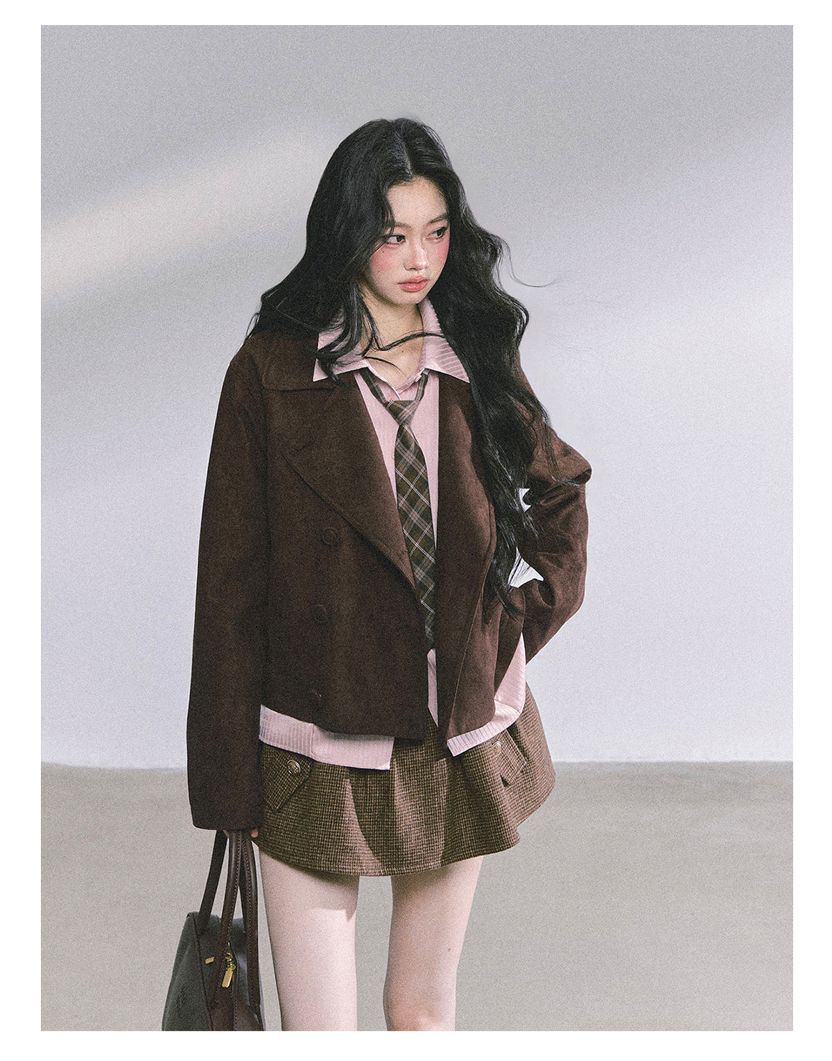 ShaoYeYan British Drama Trench Fake Two-Layer Blazer