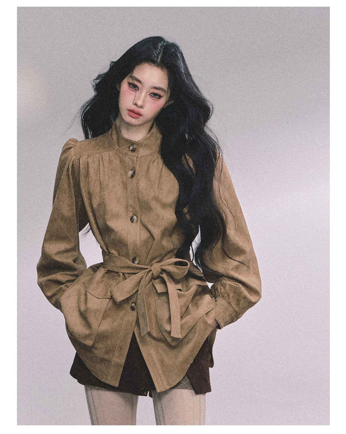 ShaoYeYan Cocoa Warm Brown Premium French Suede Blazer