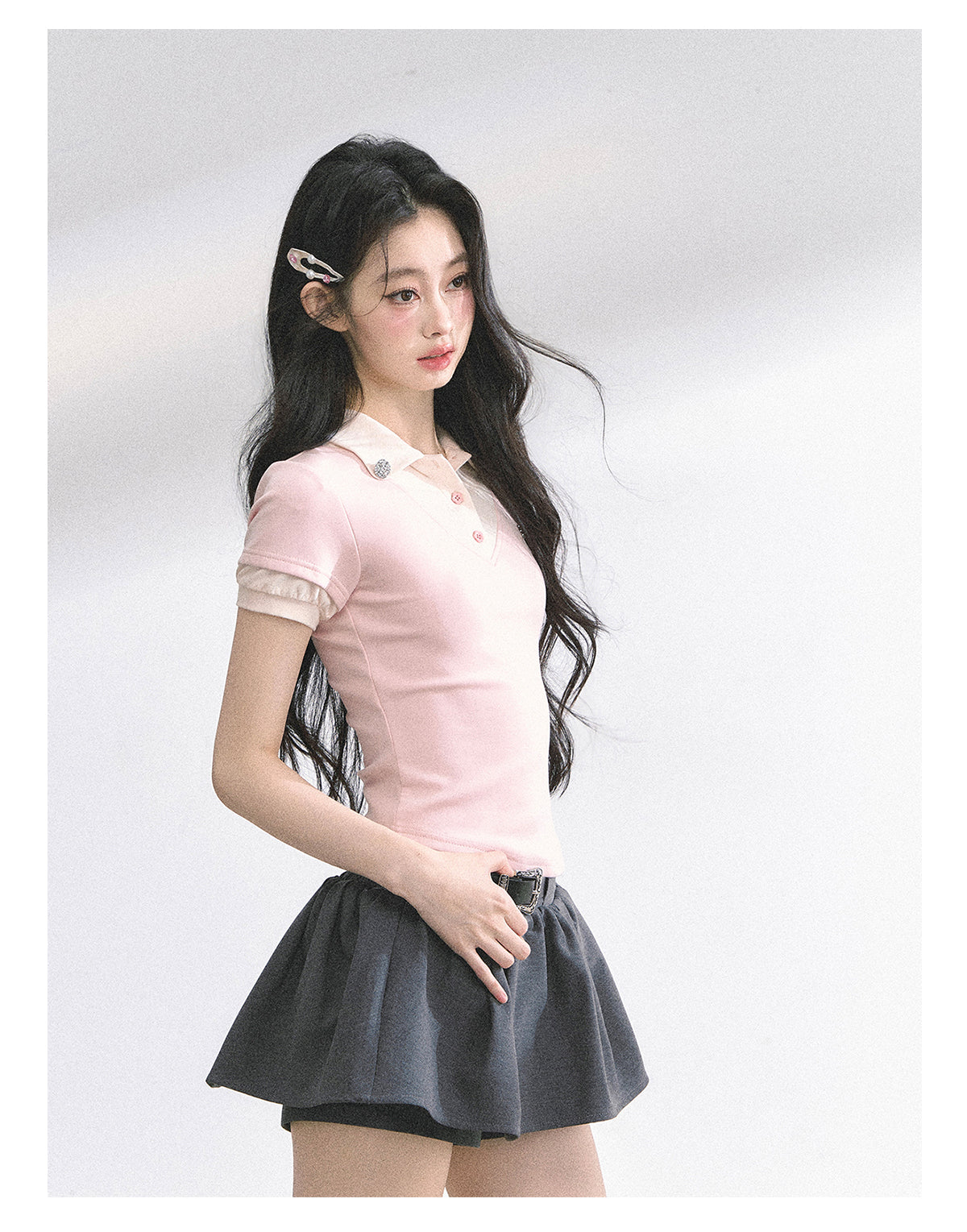 SHAOYEYAN American Style Mock Two-Layer Tee