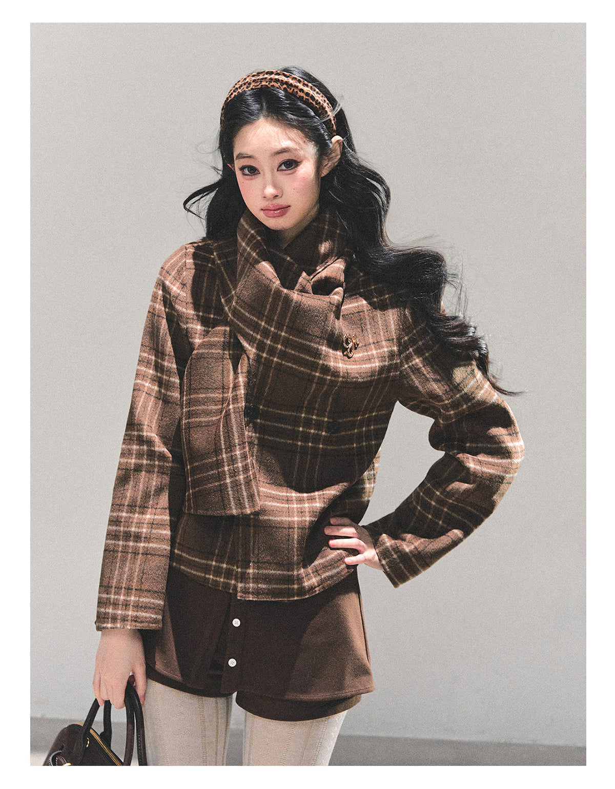 ShaoYeYan Twilight Snow Forest Wool Coat