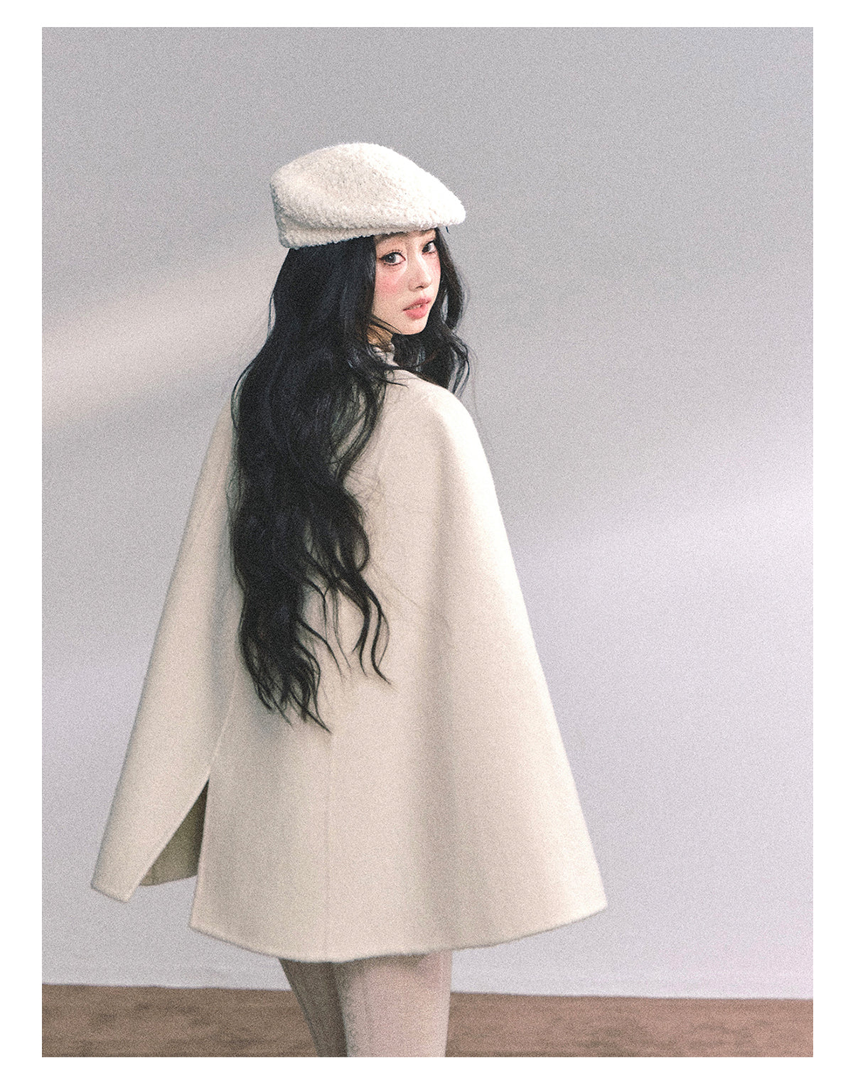 ShaoYeYan Snowy Pearl French Rich Girl Wool Coat