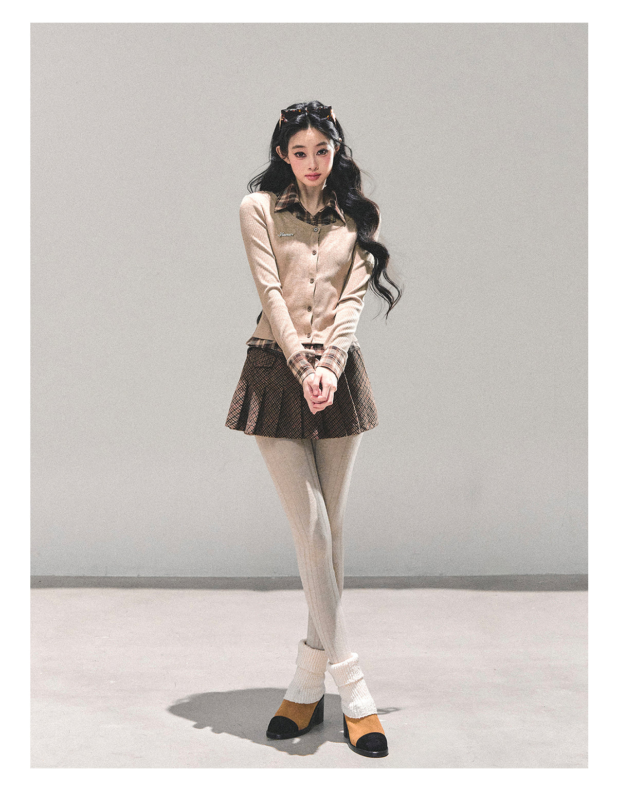 ShaoYeYan Moss Whispers Fake Two-Layer Knit T-Shirt