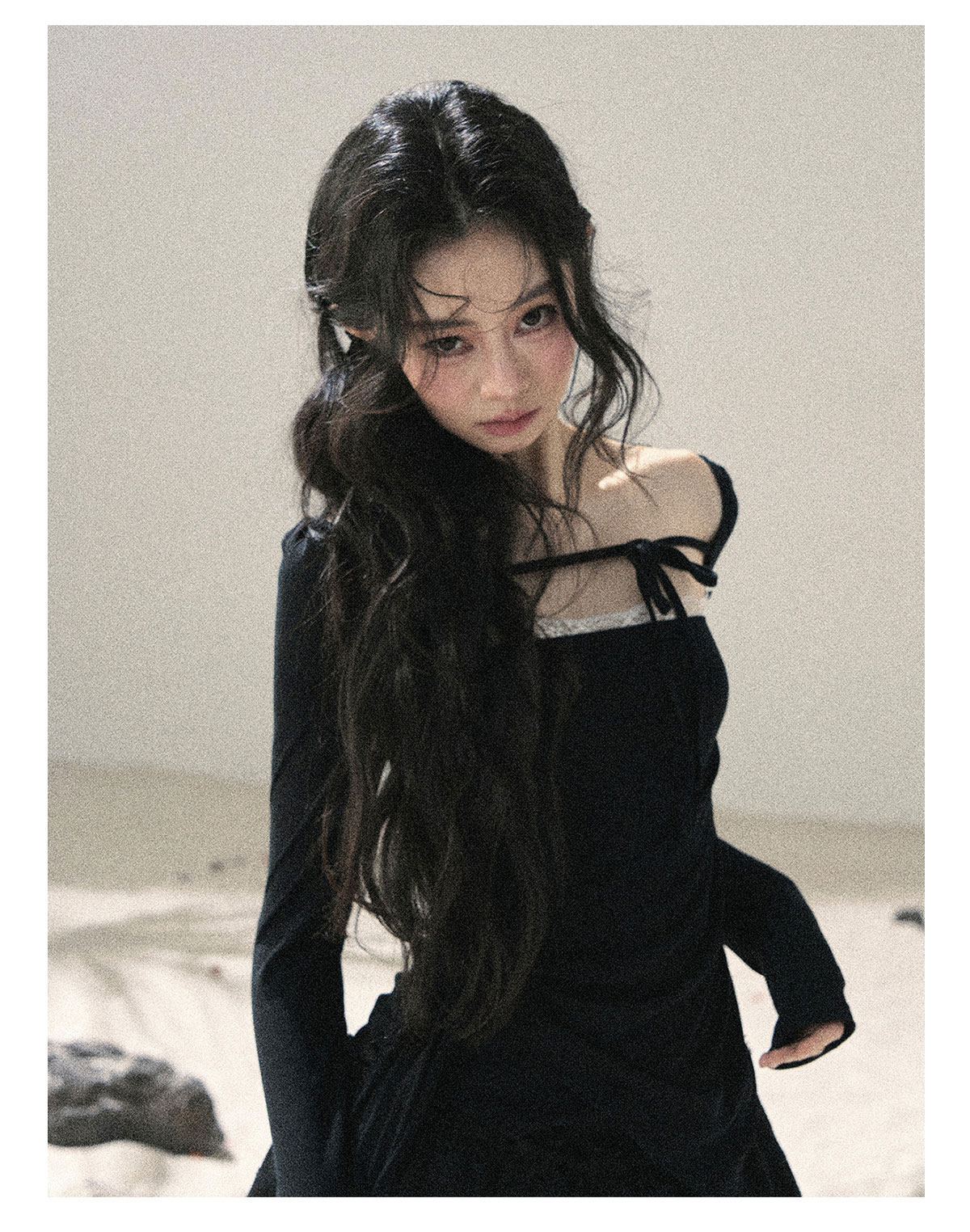 ShaoYeYan Aomalm Suspended Moonlight Long Sleeve Square Neck Lace Top