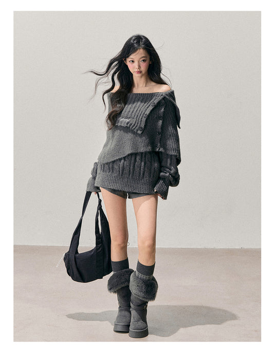 ShaoYeYan Aomalm Conscious Fall Off-Shoulder Sweater