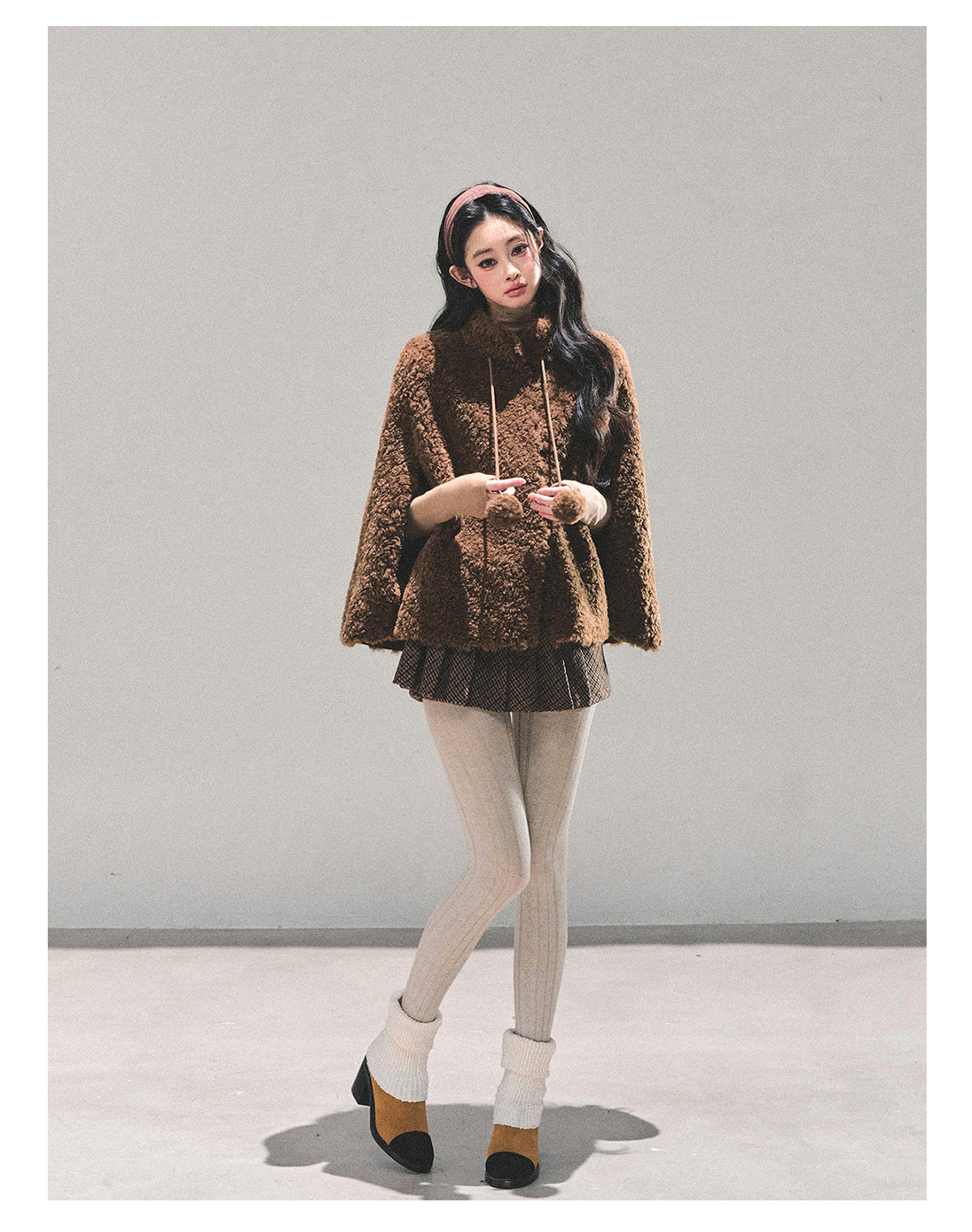 ShaoYeYan Dusk Warmth Loose Lamb Fur Coat