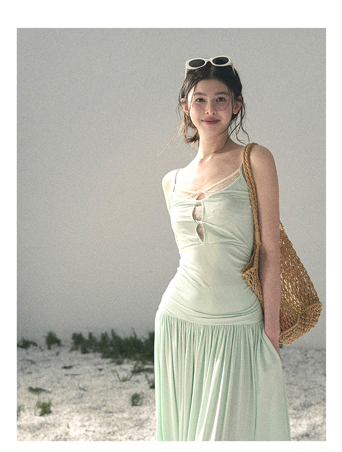 ShaoYeYan Aomalm Mint's Dry Down Salted Elegant Two-Piece Set