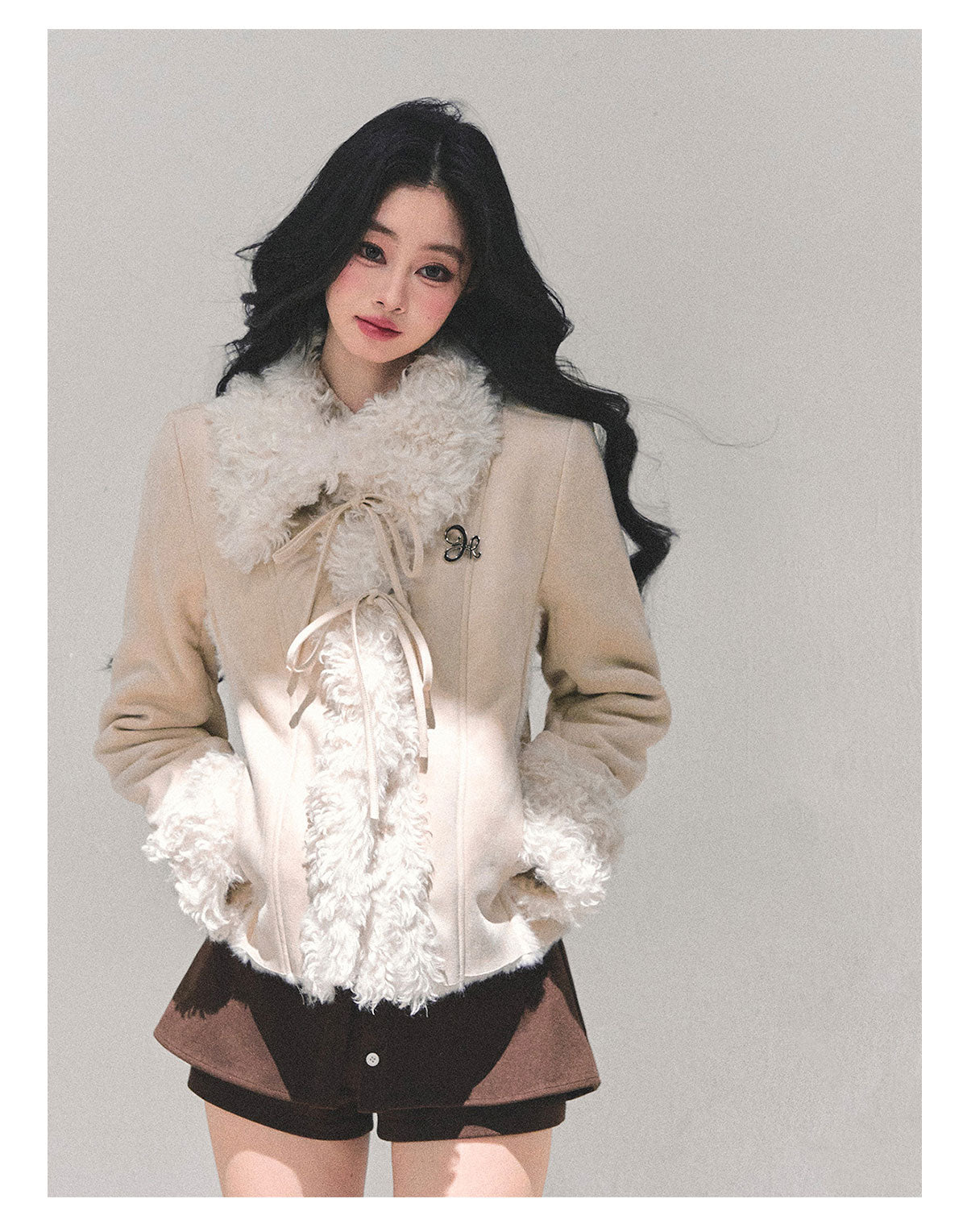 ShaoYeYan She Melts Into Winter Fur-Trimmed Coat