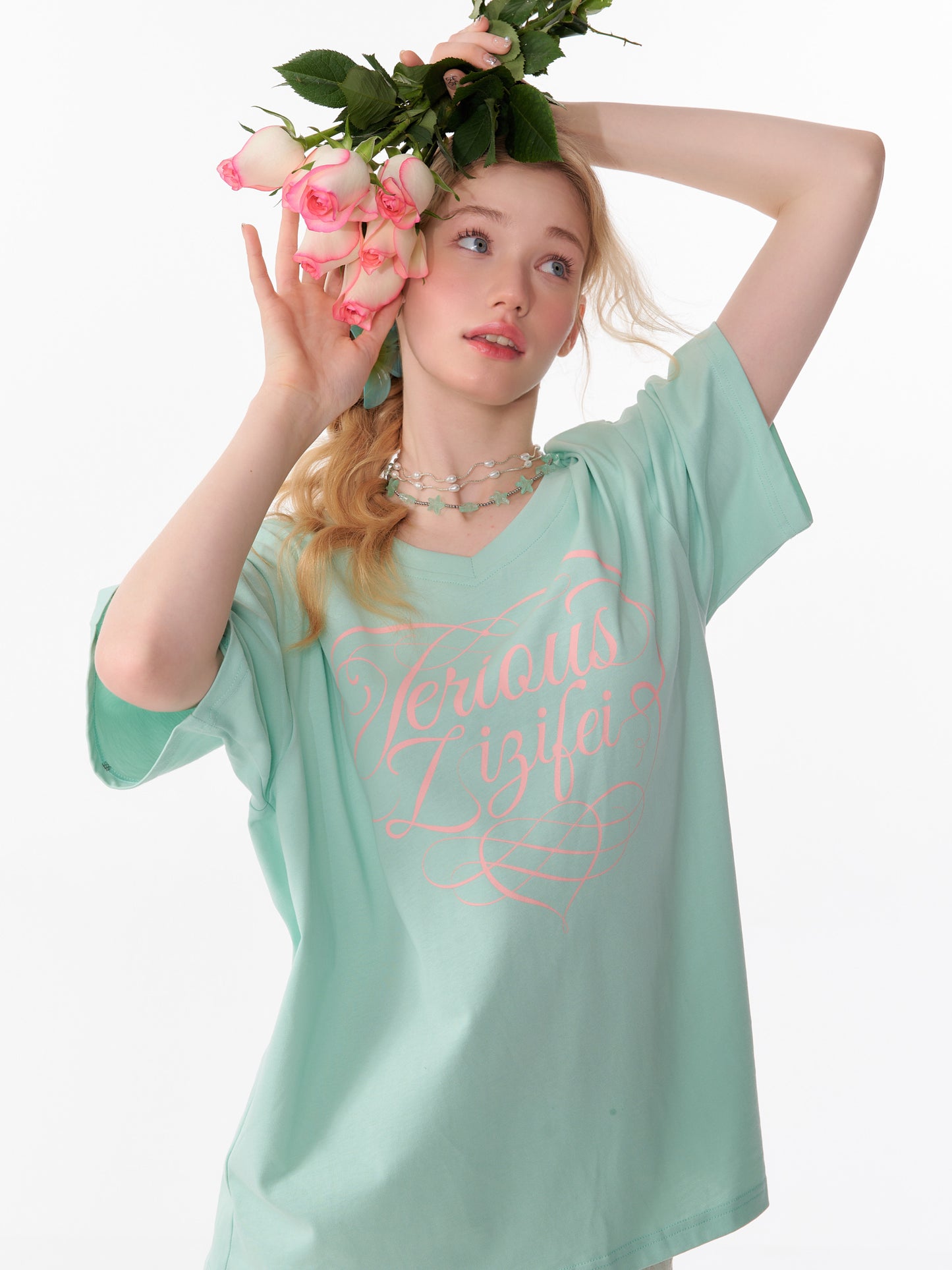 ZiziFei Vintage V-Neck Tee