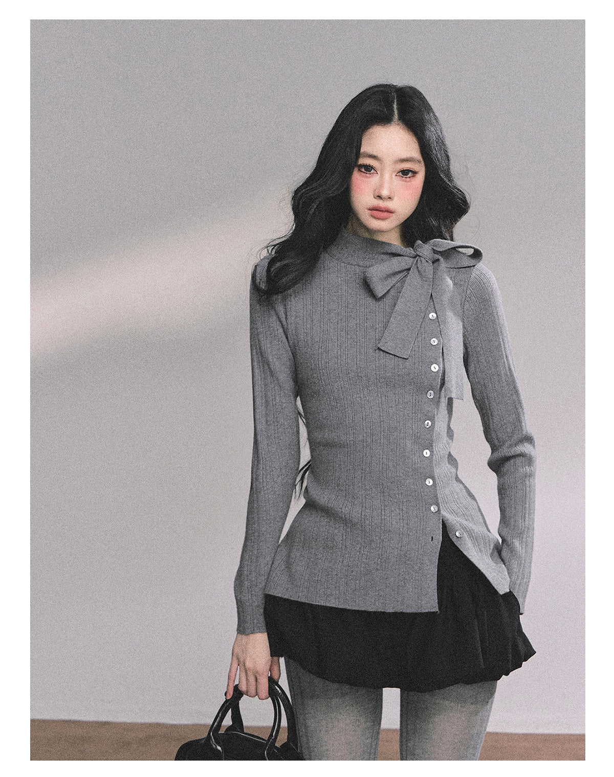 ShaoYeYan Austin Heiress French Long Sleeve Knit Top