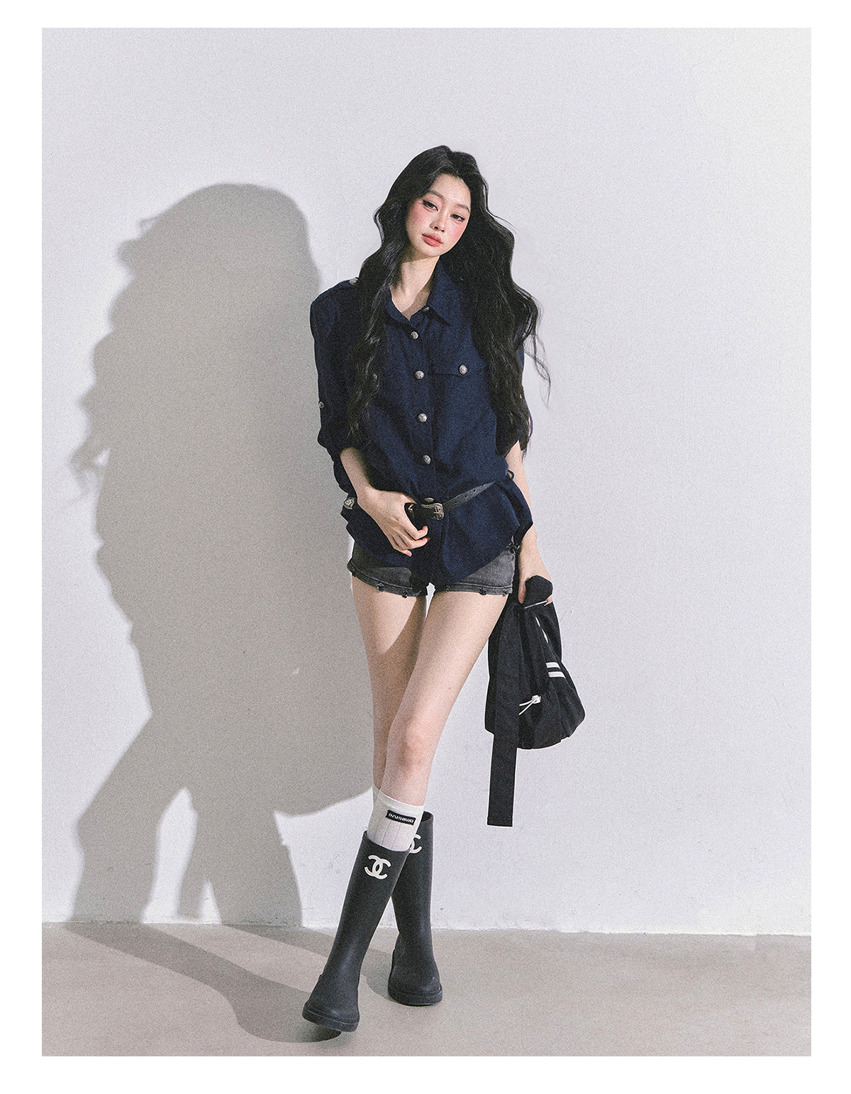 SHAOYEYAN Classic Basic Blouse (with shoulder pads and belt)