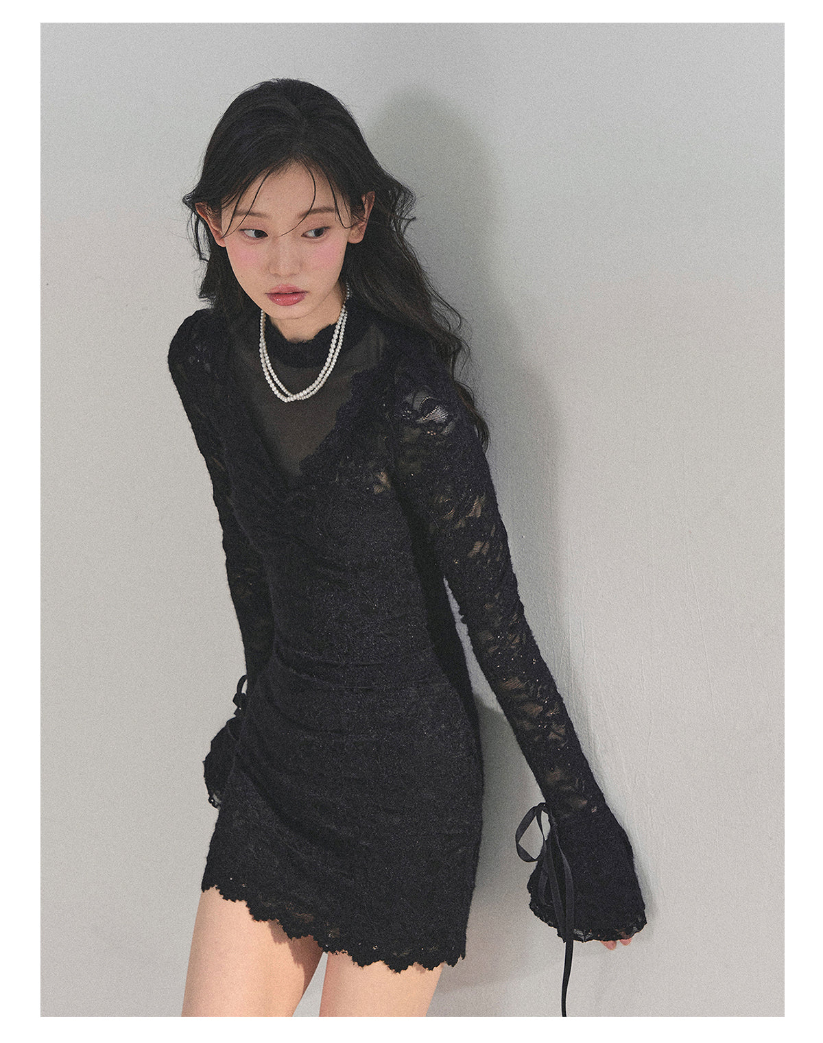 ShaoYeYan Full Moon Moment Long Sleeve Lace Dress