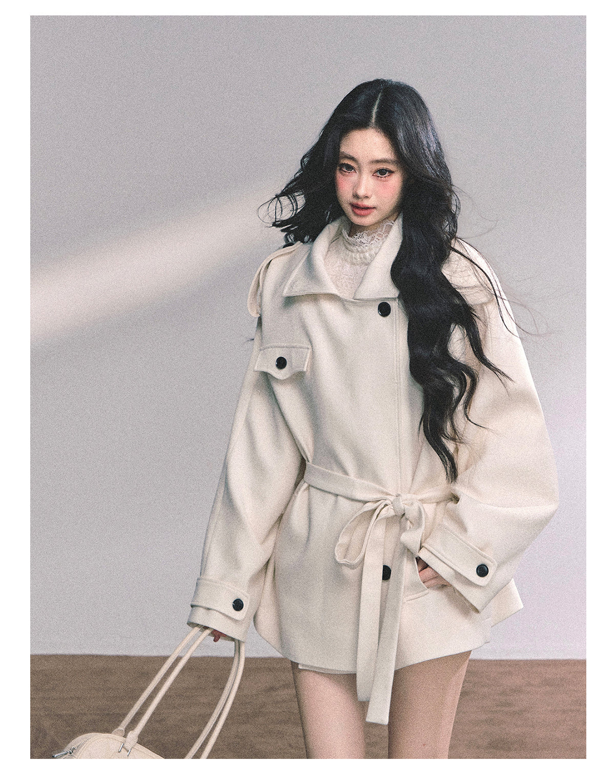 ShaoYeYan Shanghai Socialite British Style Loose Tweed Coat