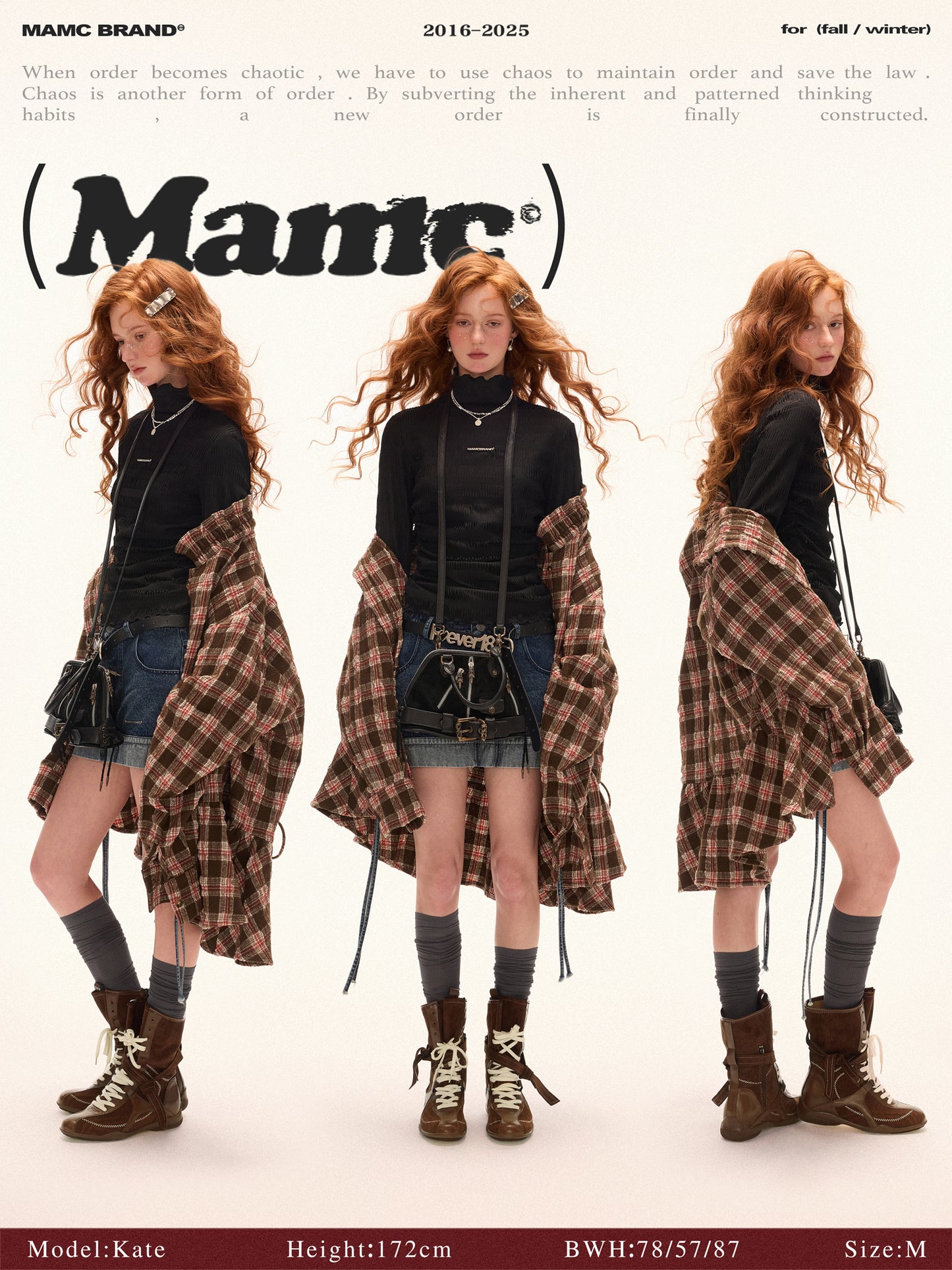 MAMC Textured Striped Turtleneck Top