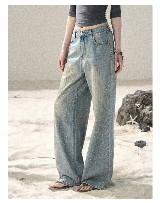 ShaoYeYan Aomalm Diamond Light Embellished Blue Jeans