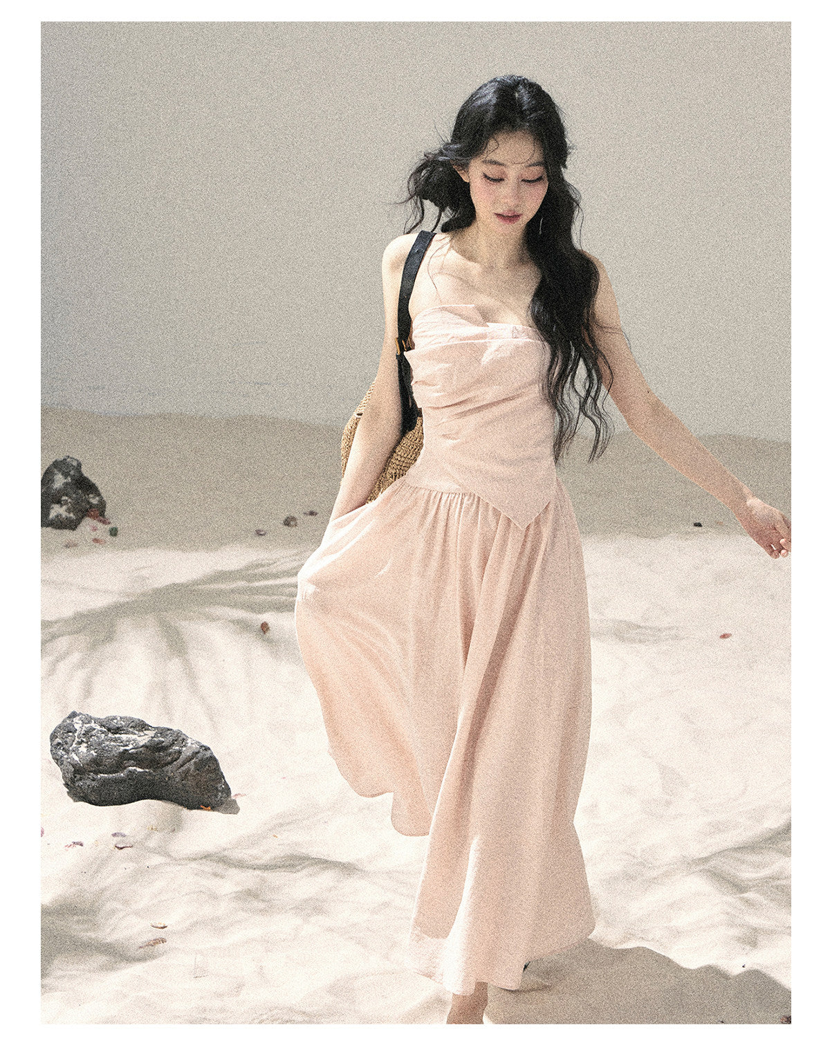 ShaoYeYan Aomalm Tipsy Clouds French Sweet Bustier Dress