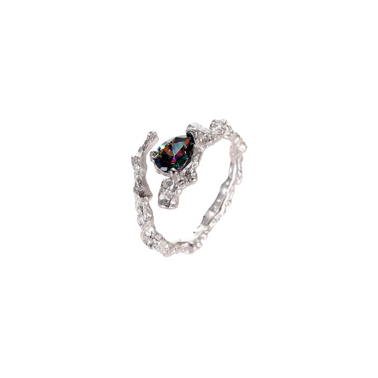 FAITMAIN Lunar Eclipse Adjustable Silver Ring