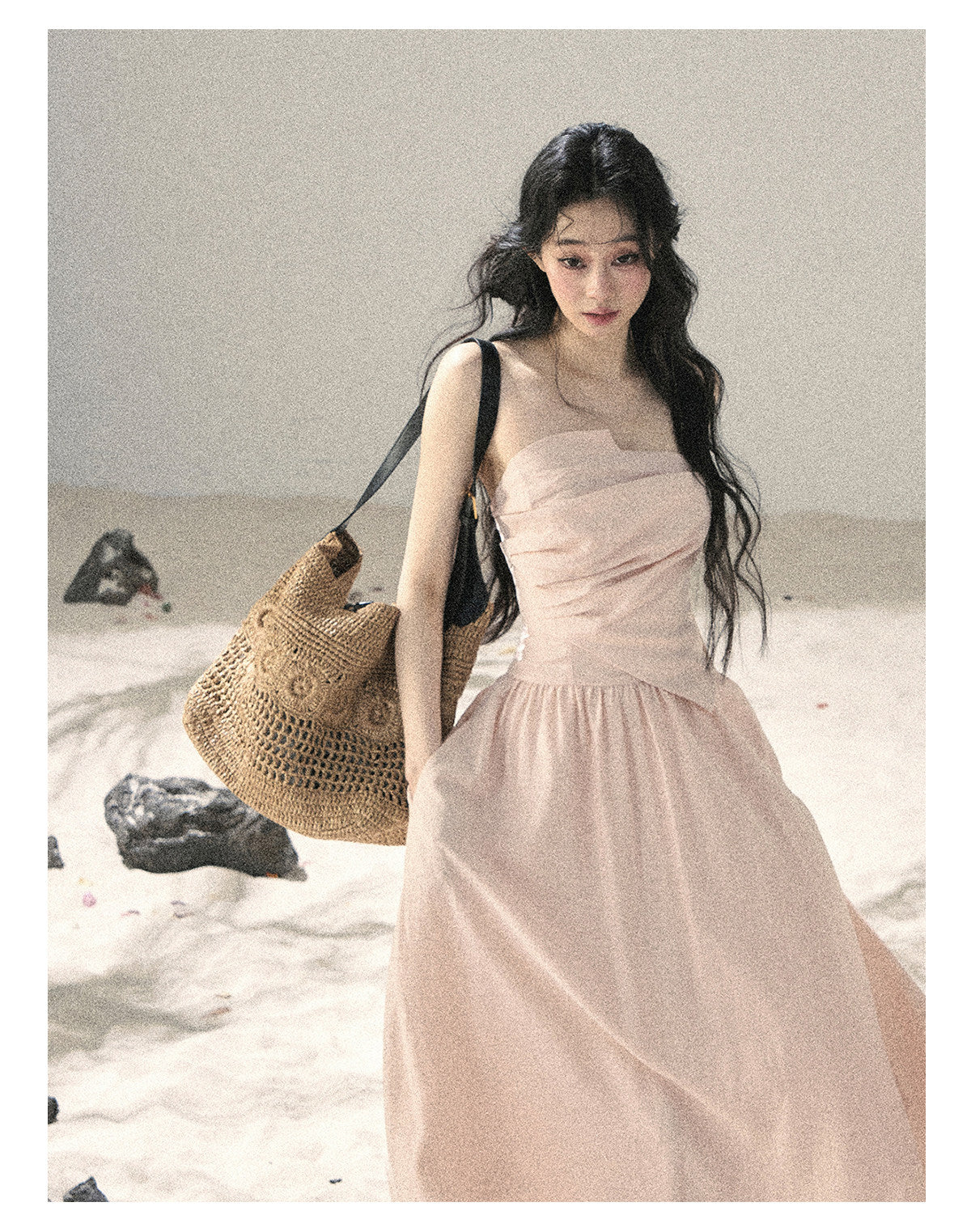 ShaoYeYan Aomalm Tipsy Clouds French Sweet Bustier Dress