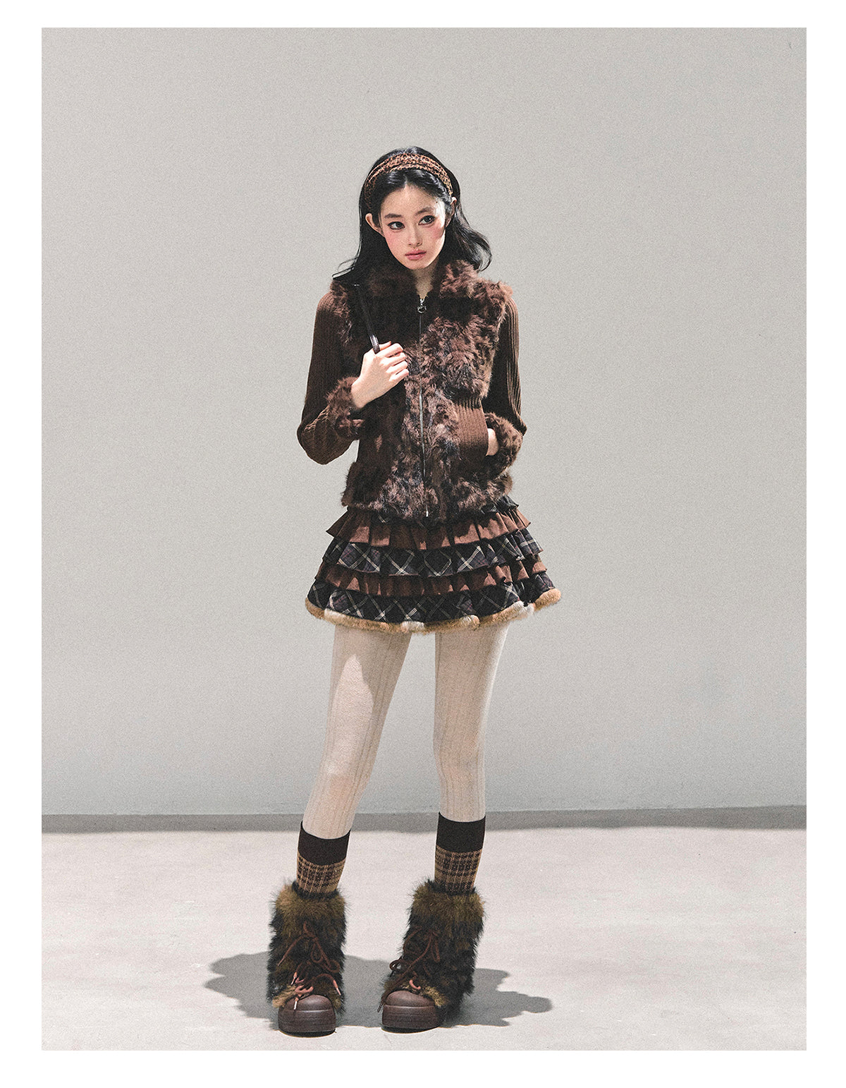 ShaoYeYan Floating Poem Maillard Leopard Print Jacket