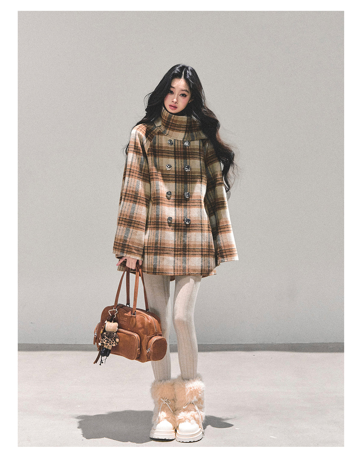 ShaoYeYan Hidden Grid Secret Wool Coat
