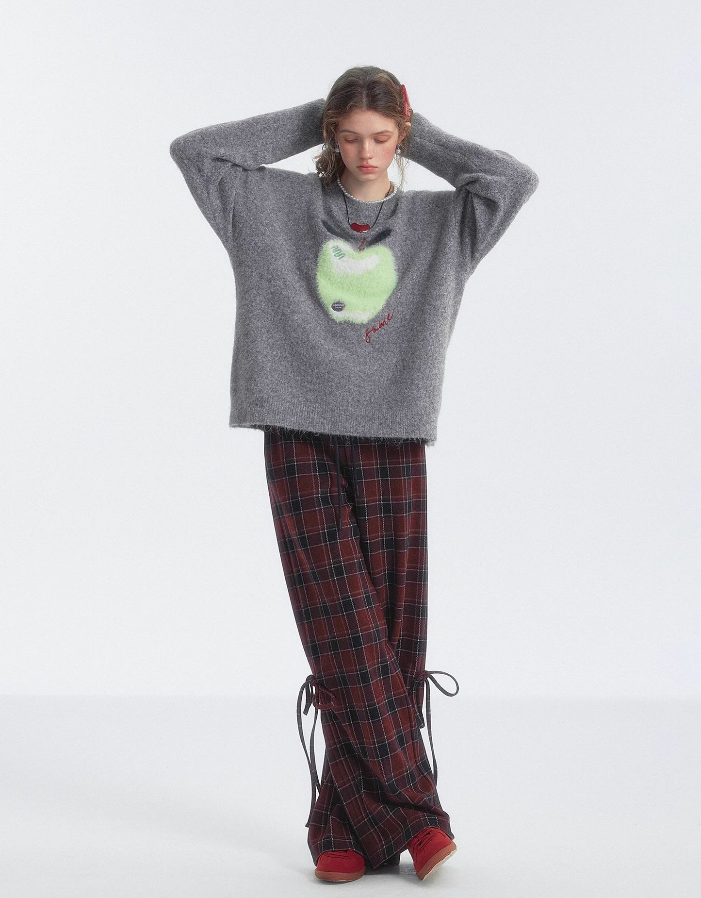SOMESOWE Plaid Drawstring Trousers