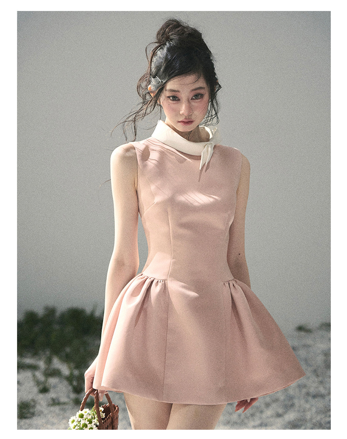 ShaoYeYan Aomalm Satin Knot Luxe Party Dress
