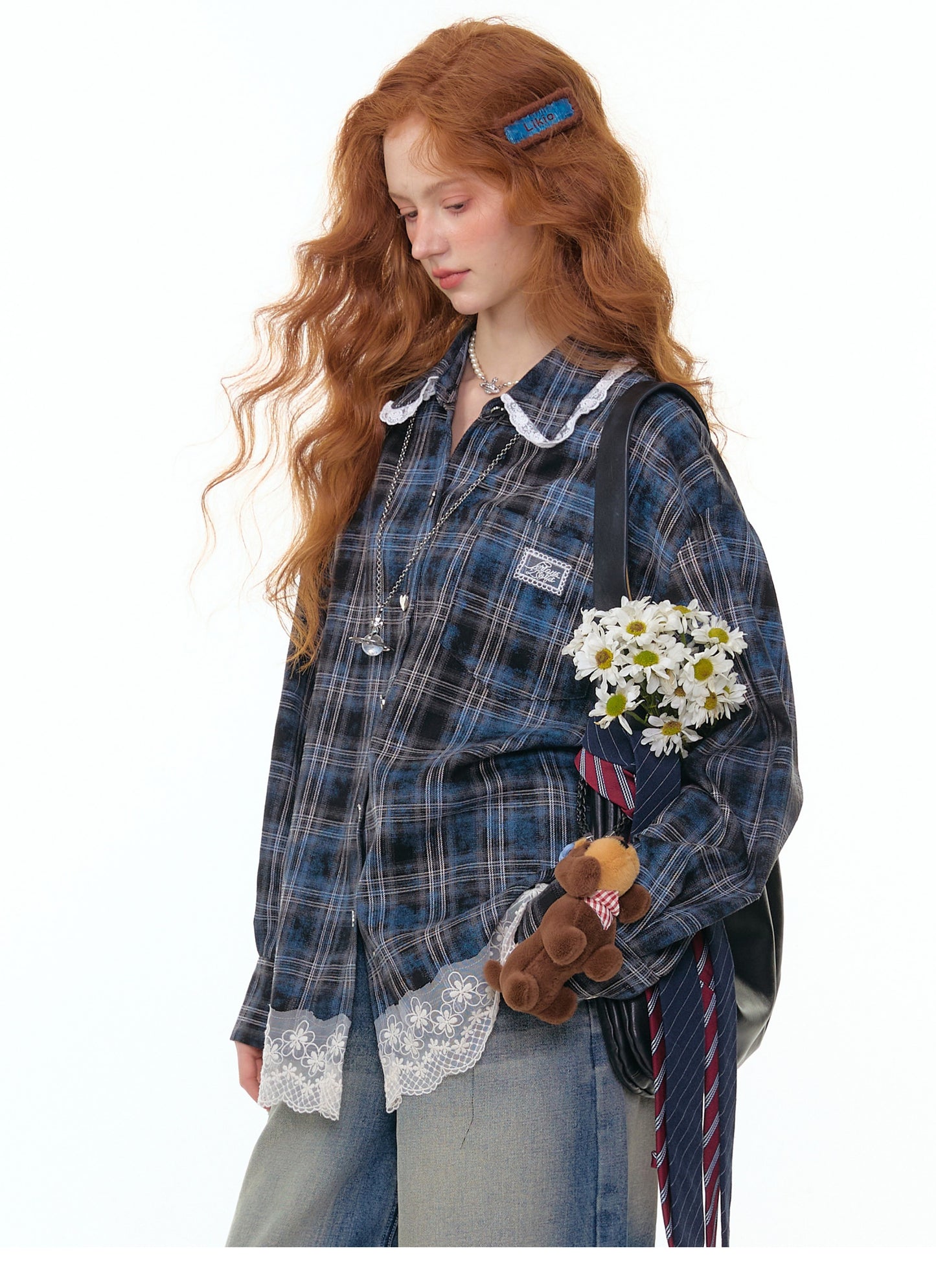 ZiziFei "Retro Sweetheart" Lace Trim Shirt