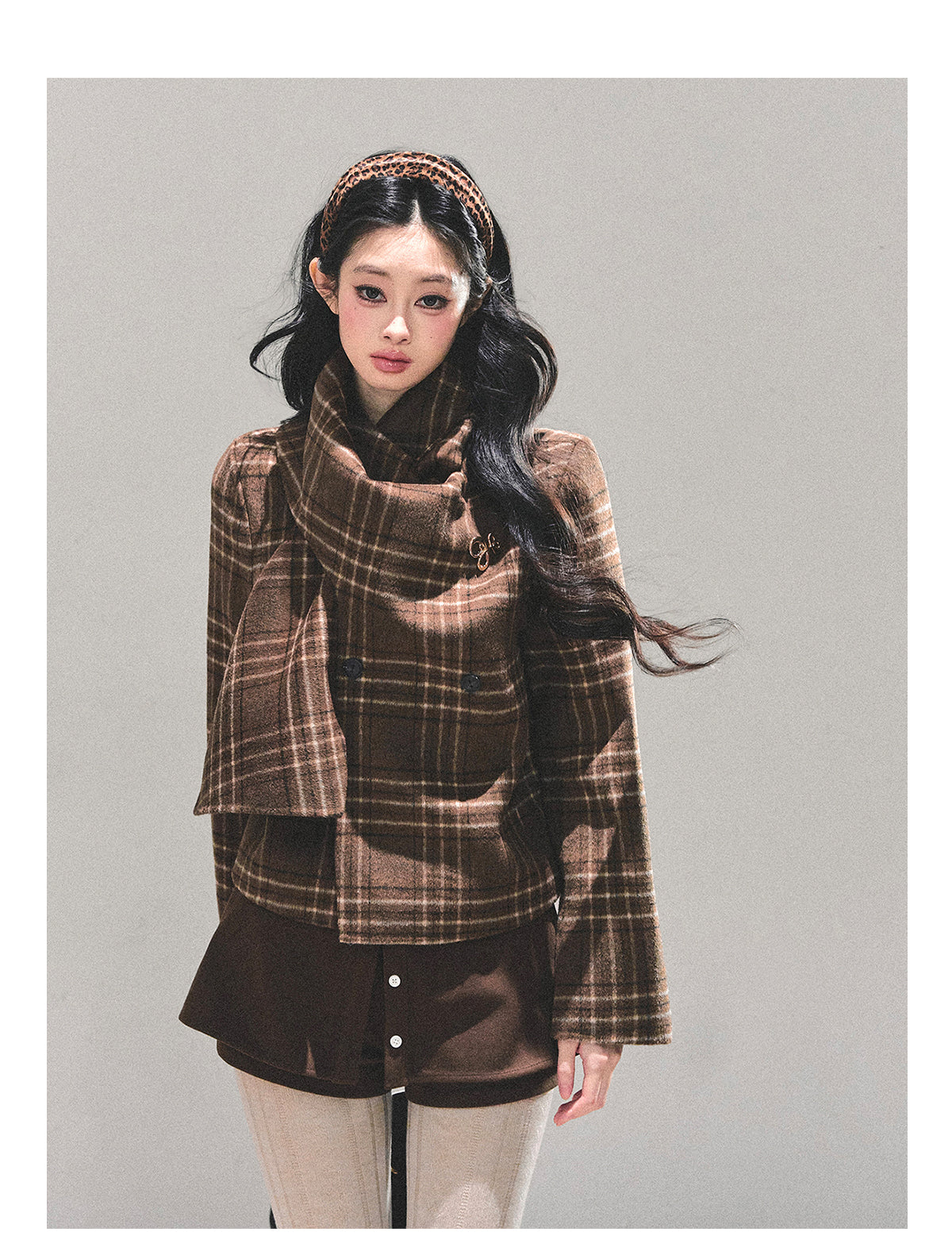 ShaoYeYan Twilight Snow Forest Wool Coat