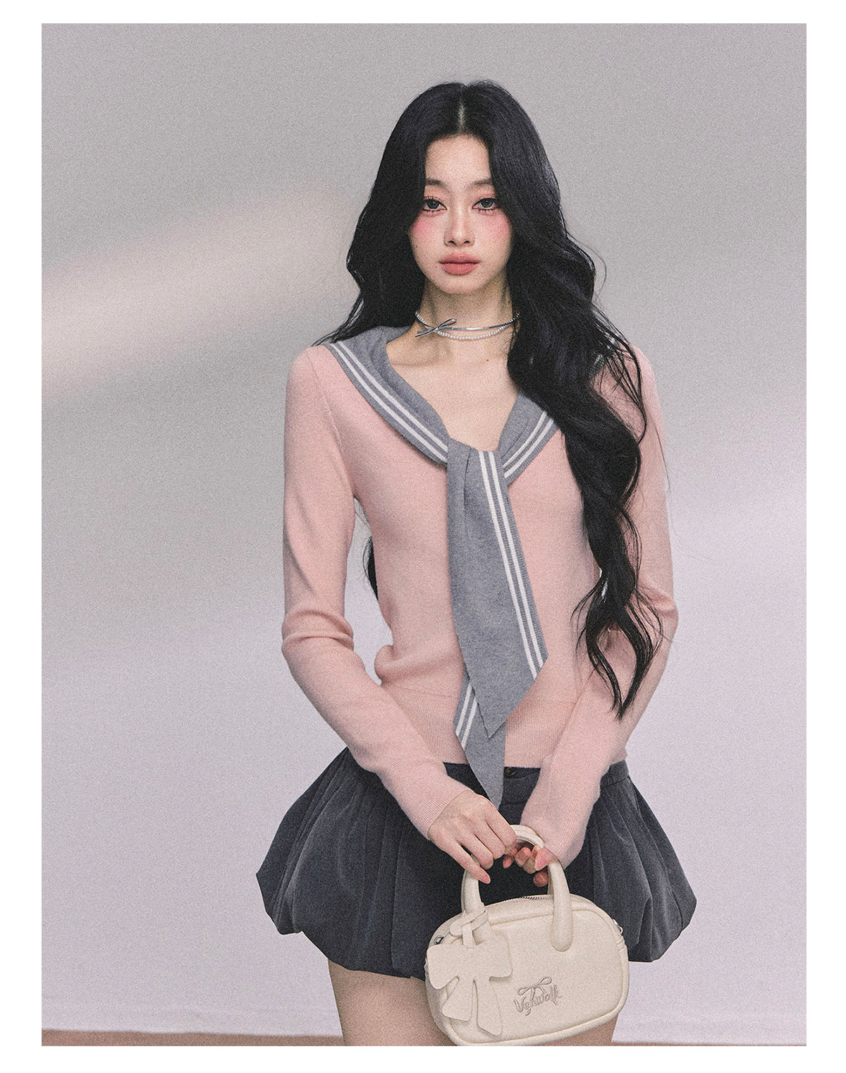 SHAOYEYAN American Long Sleeve Sailor Collar Slimming Tee
