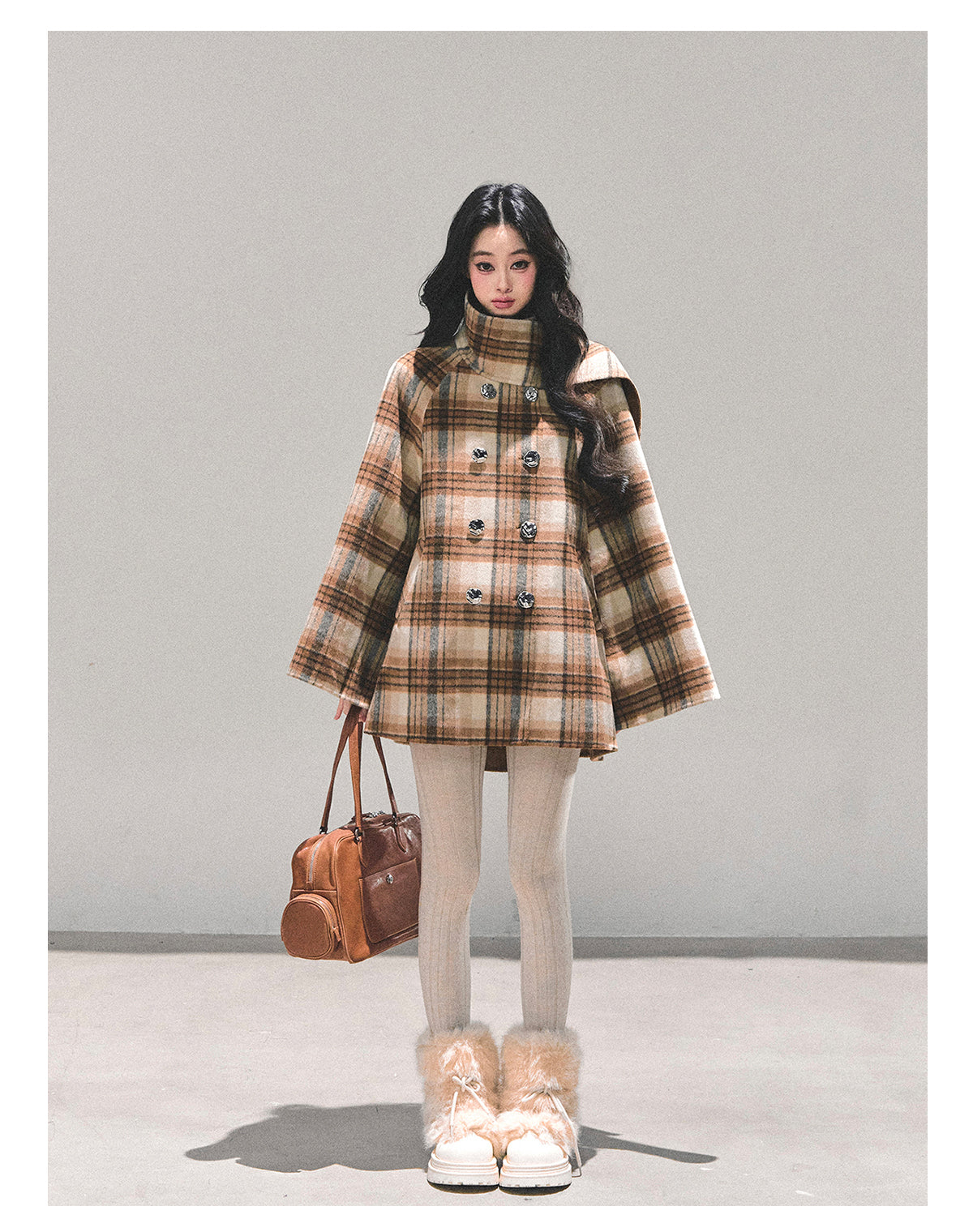 ShaoYeYan Hidden Grid Secret Wool Coat